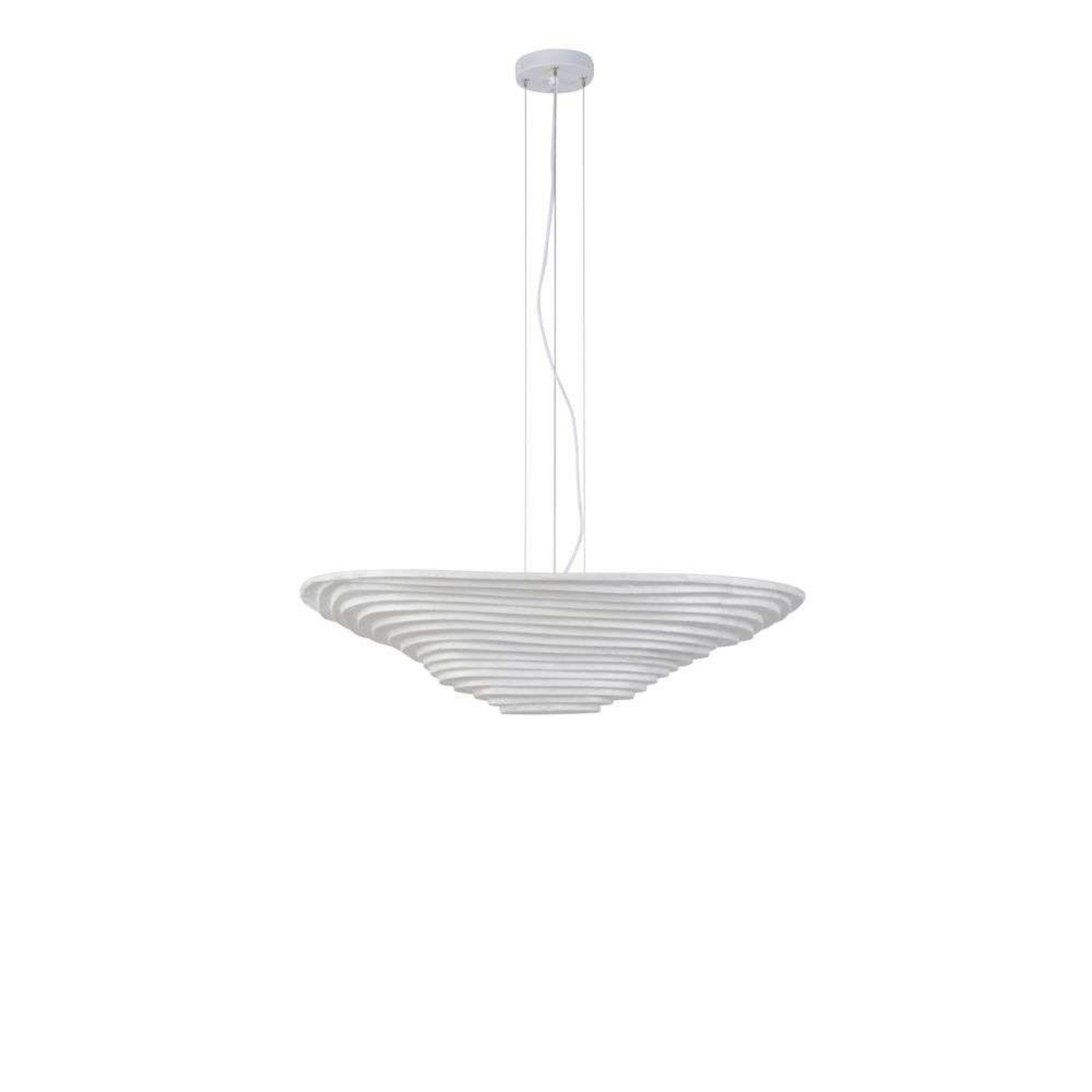 Lampada a sospensione Nebulis M, a 2 luci. Lunghezza 82 cm, bianca - Forestier