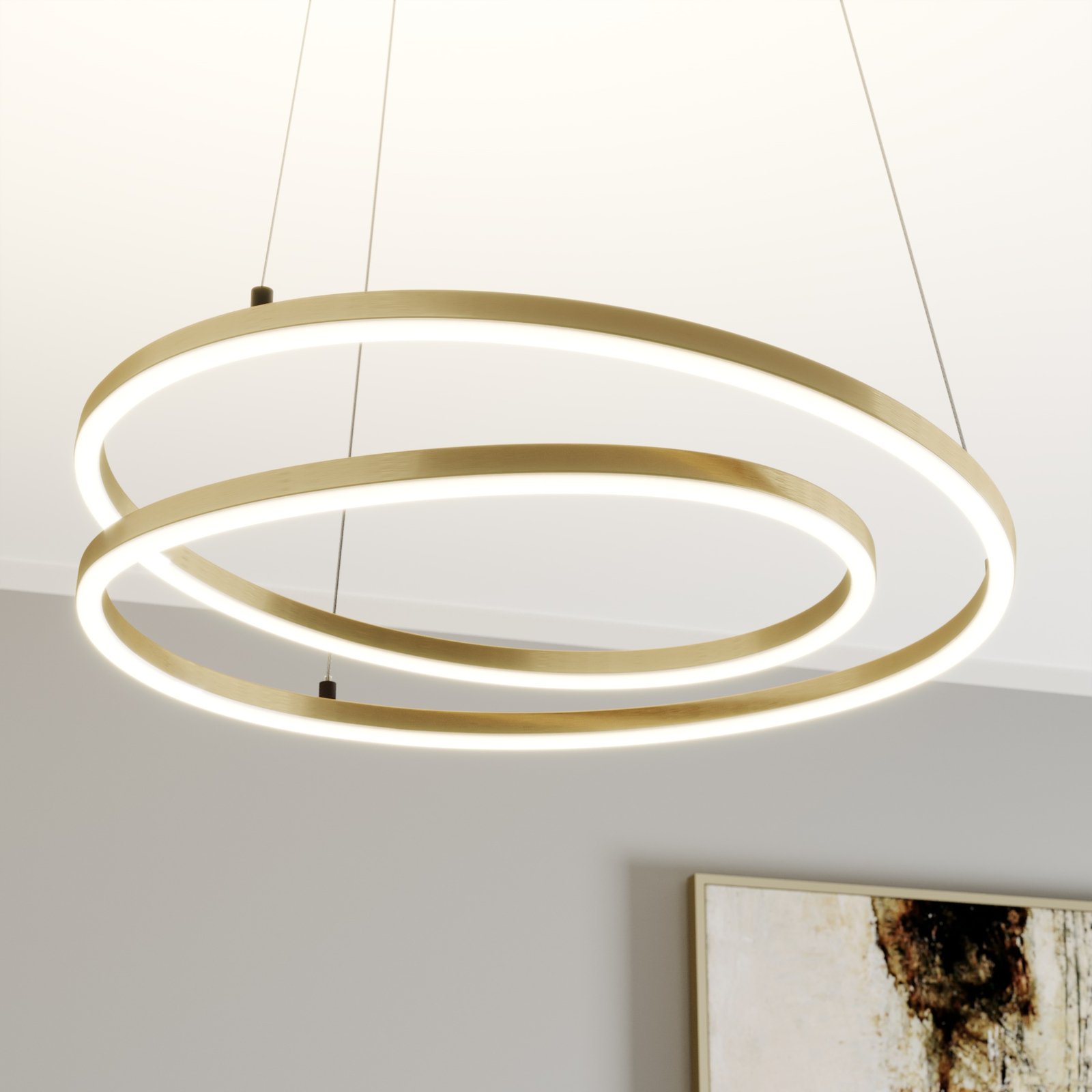 Lindby Davian LED-hänglampa, dimbar, mässing