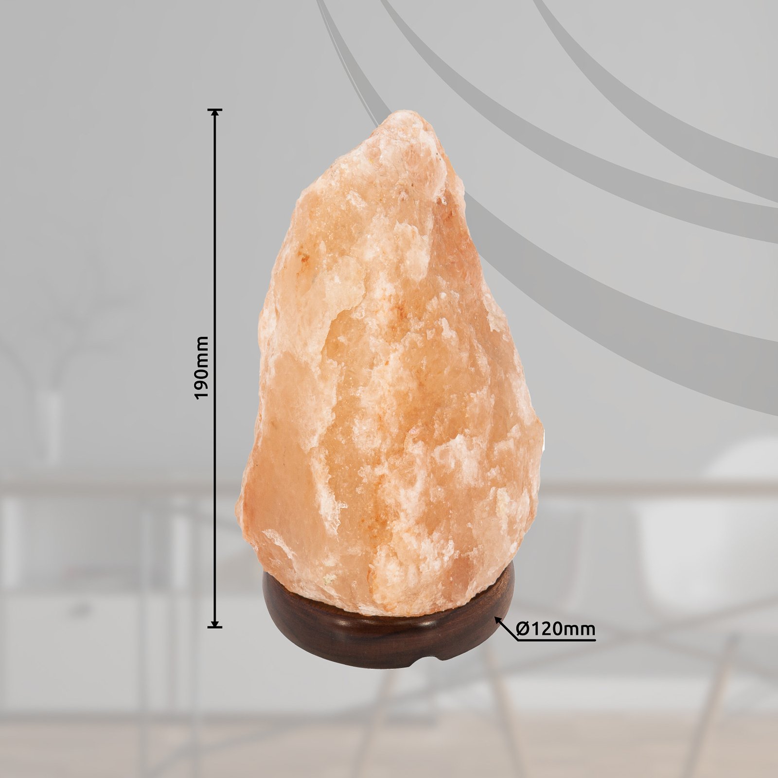 Salzkristall-Tischlampe Stone, naturfarben