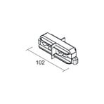 Ivela LKM DALI longitudinal connector, black, 3-phase power isolator