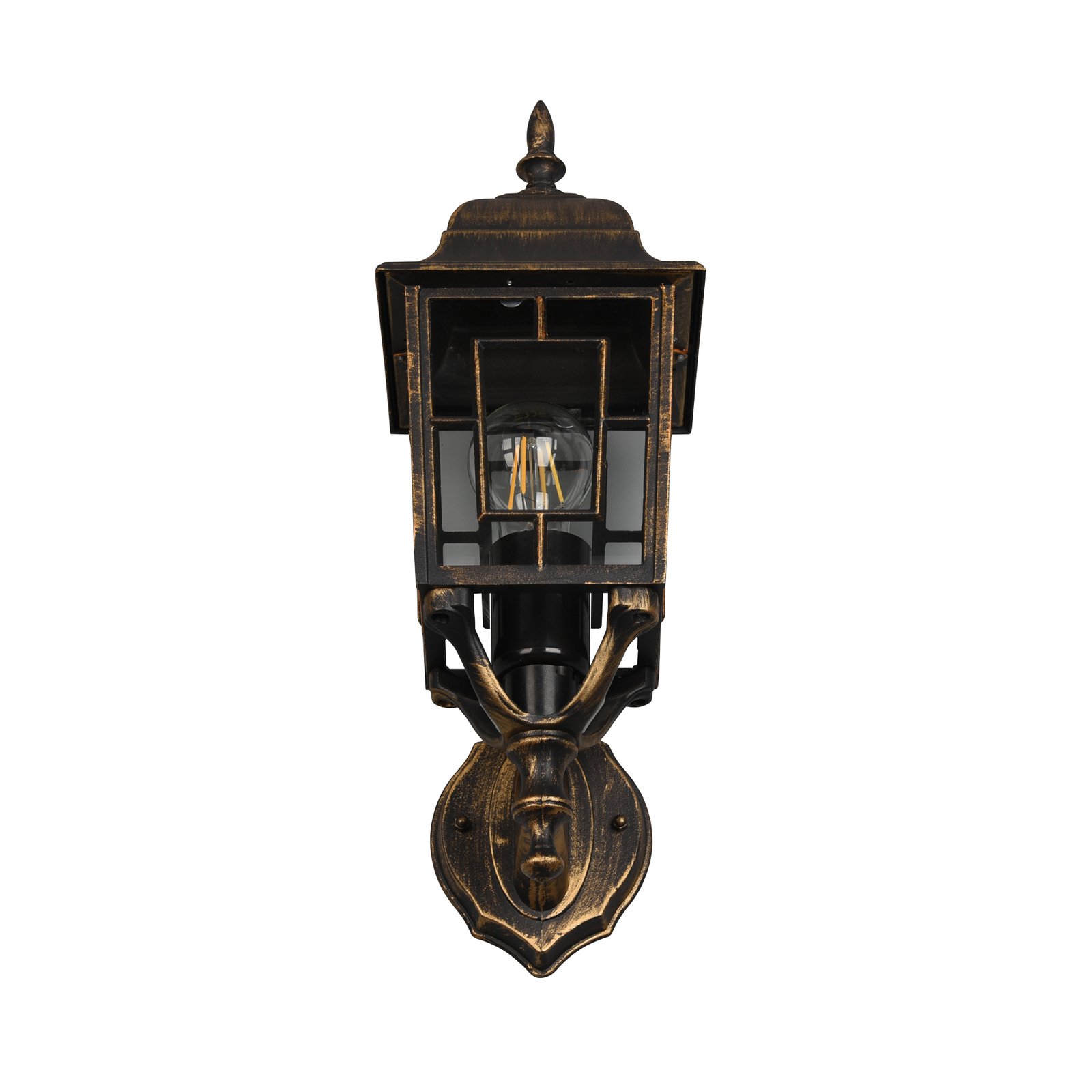 Vonkajšie nástenné svietidlo Volturno, horná zásuvka, farba hrdzavá antická