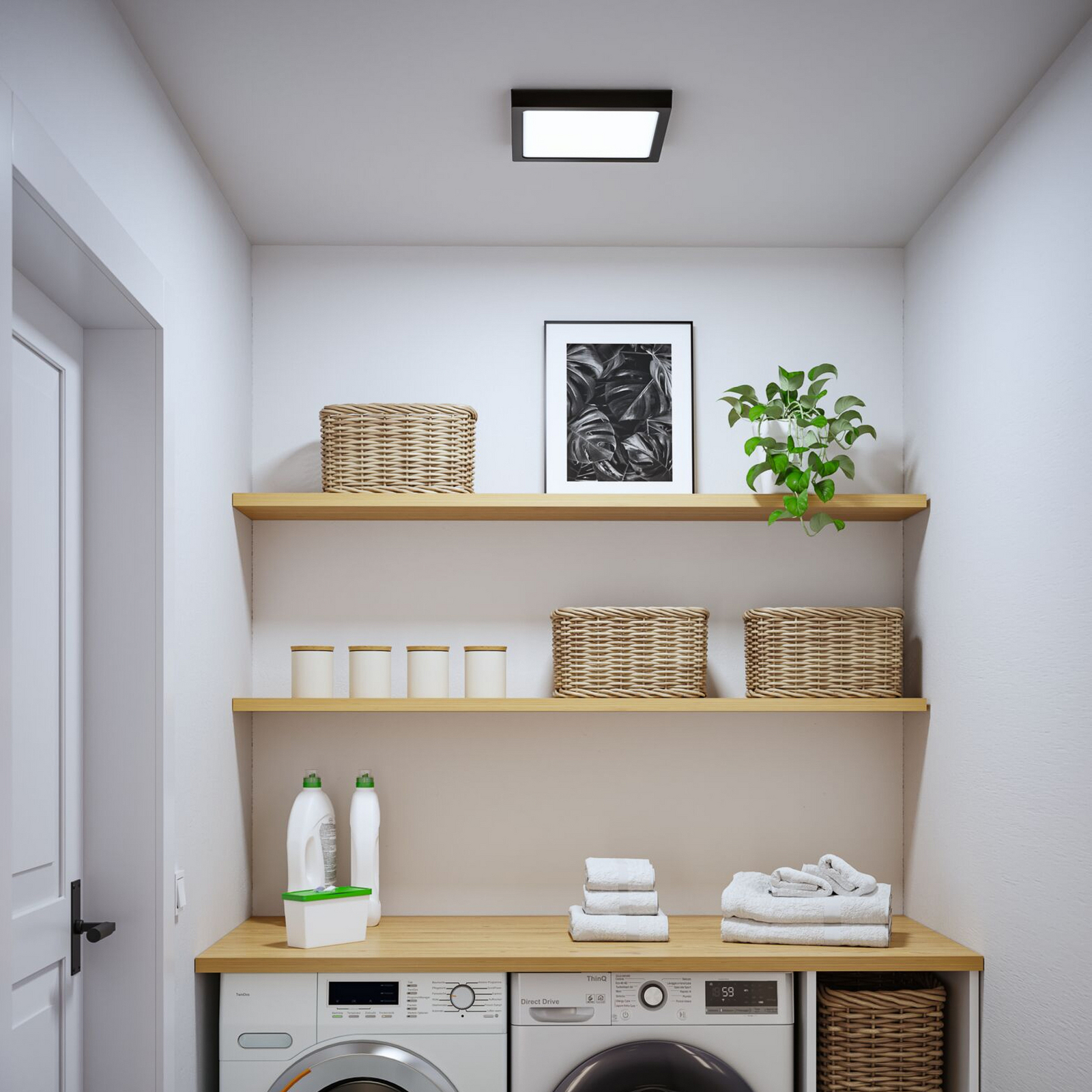 Paulmann LED-panel Abia 2, dolžina 30 cm, črn, CCT, plastika Paulmann LED-panel Abia 2, dolžina 30 cm, črn, CCT, plastika