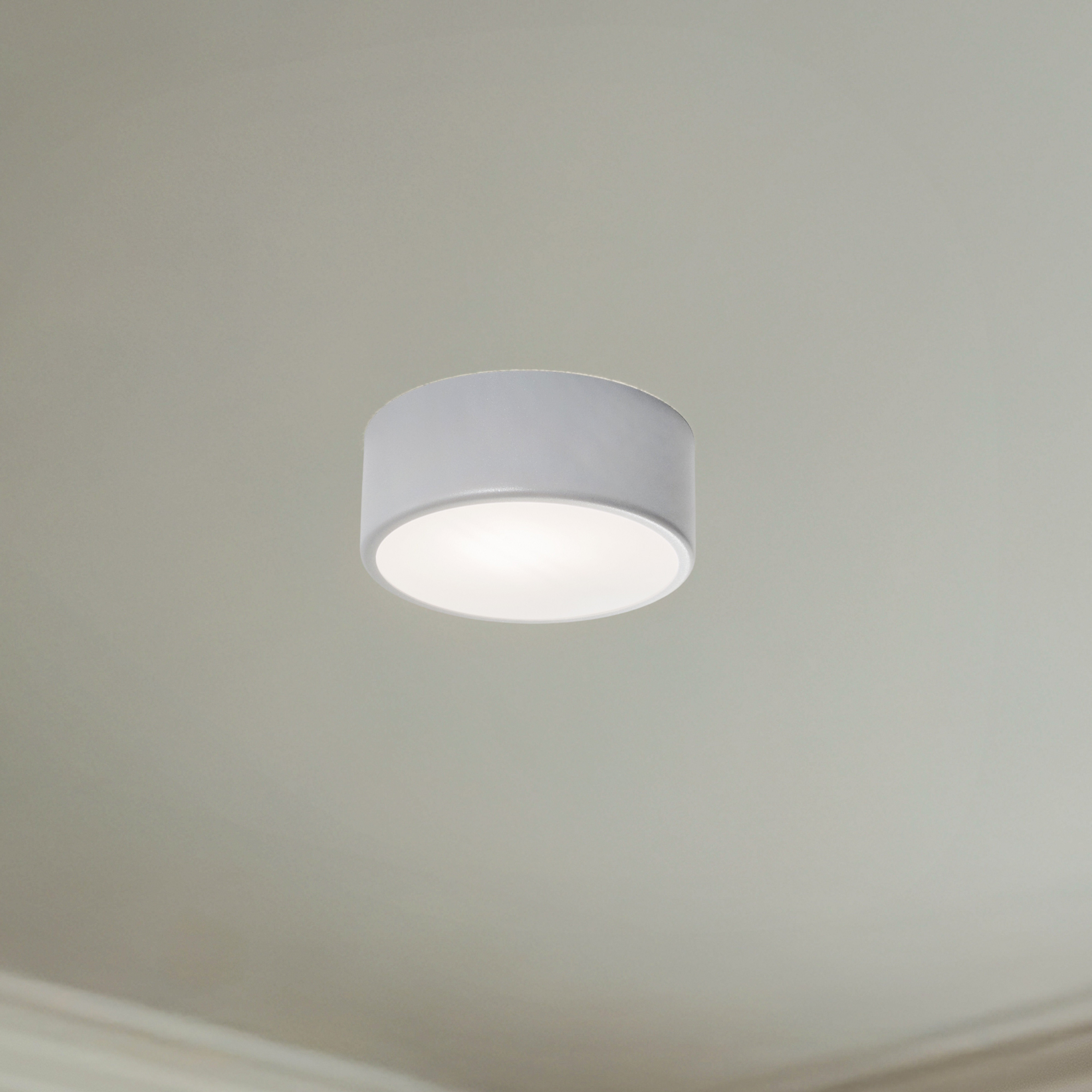Plafonnier Cleo, Ø 20 cm, IP54, gris, métal, E27