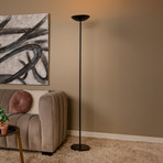 Lámpara de pie LED ZENITH, negra, altura 180 cm, metal, atenuable