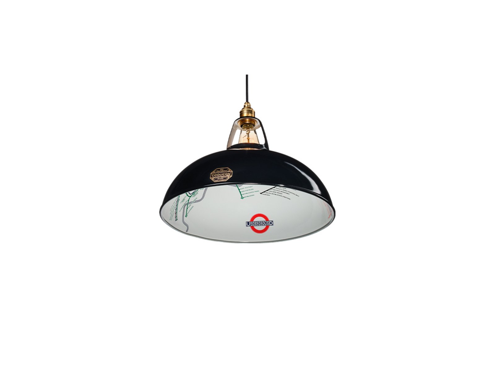 Large 1933 Design Závěsná Lampa Northern Line Black - Coolicon