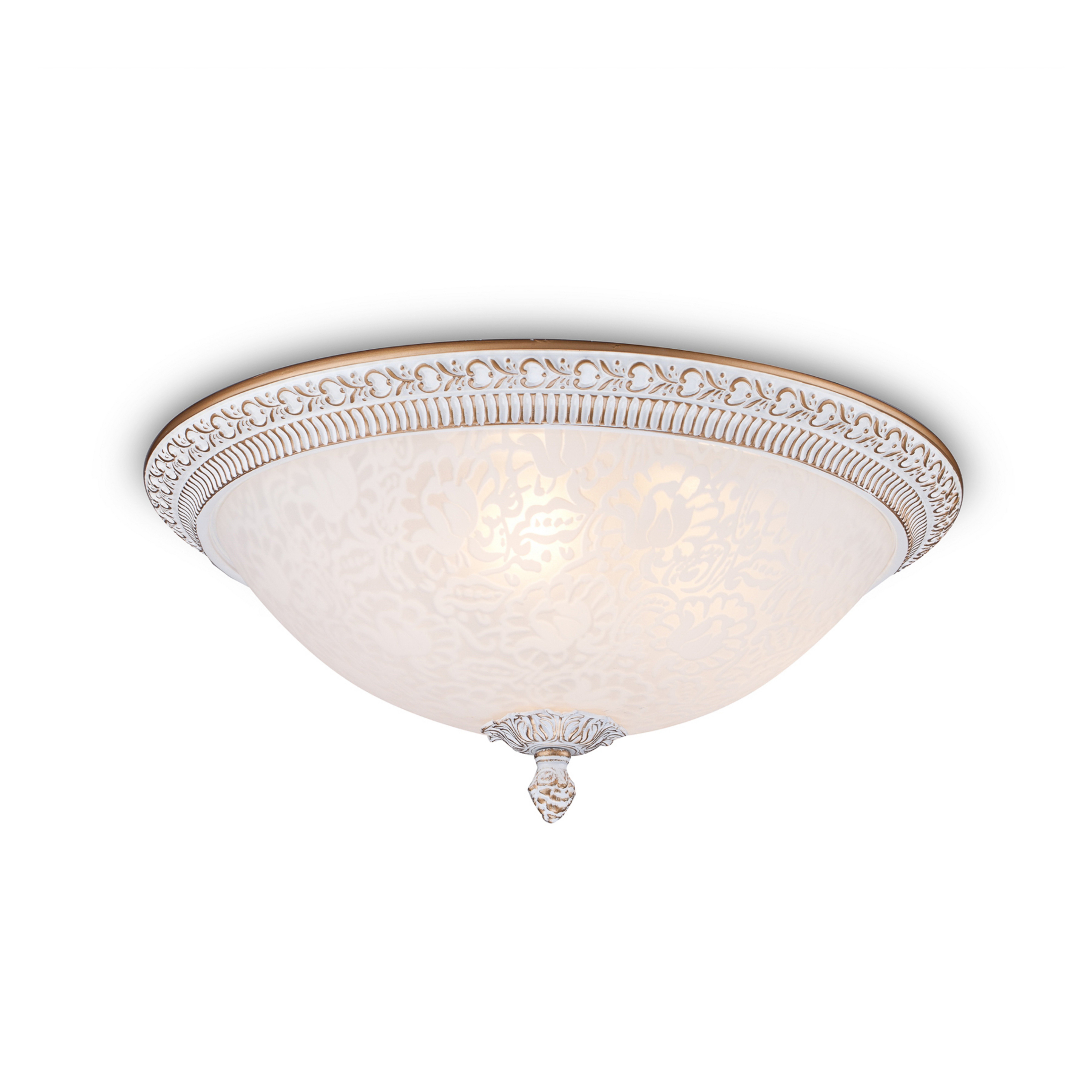 Maytoni plafonnier Pascal, blanc/or, Ø 35 cm verre/métal