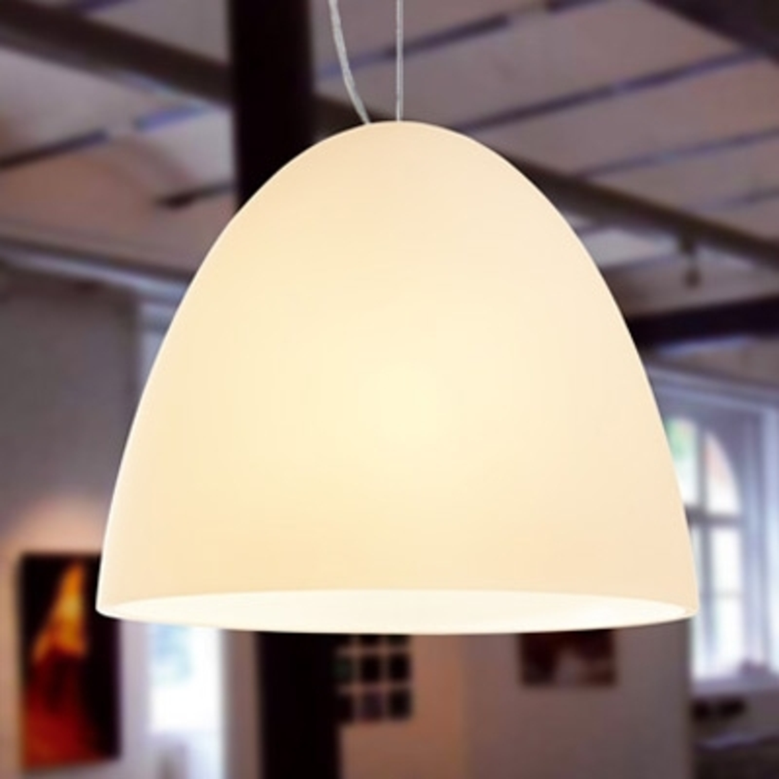 BELL - 1-lichts zandkleurige hanglamp, 21 cm
