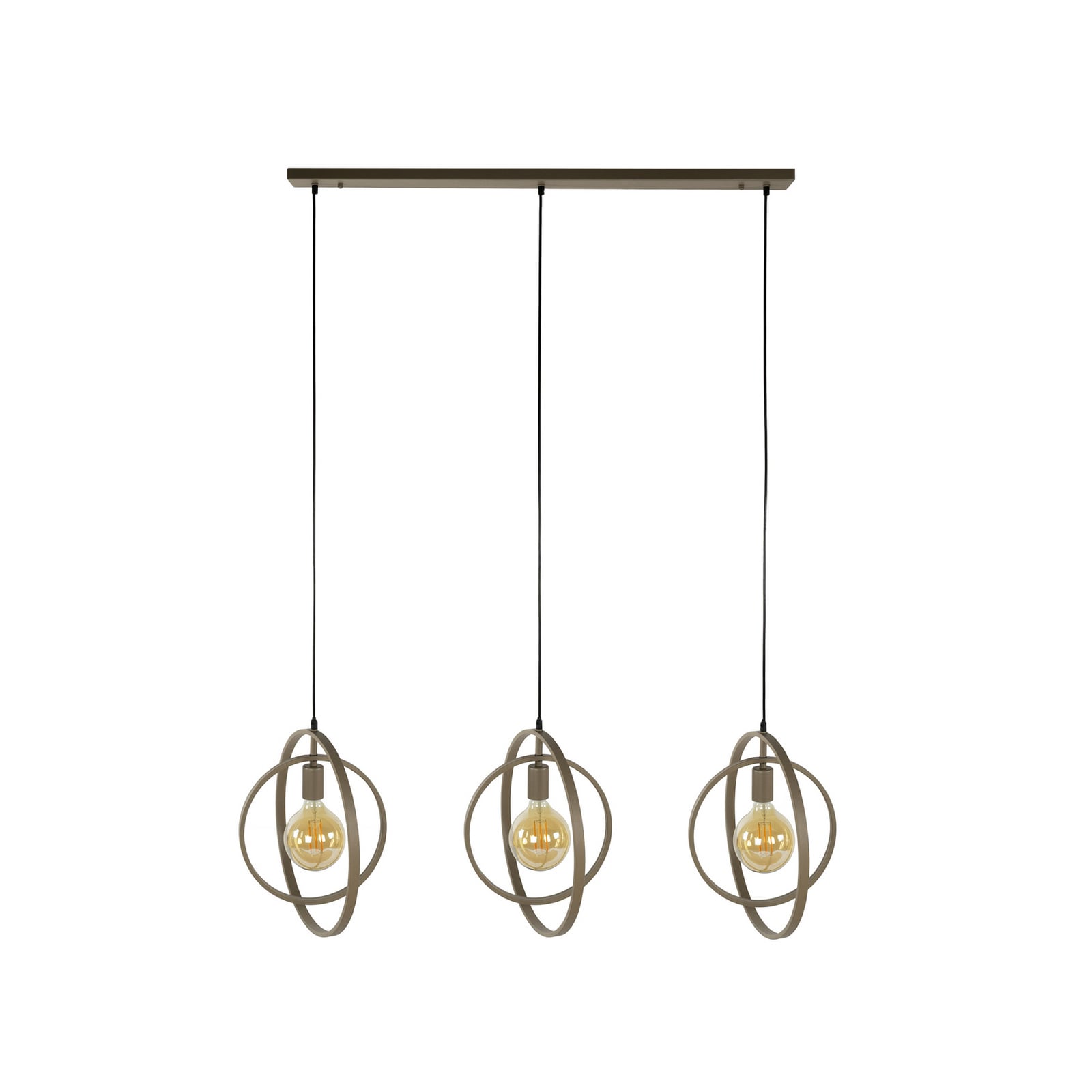 Pendellampe Turn Around, beige, 3-flammig, 130 cm, E27