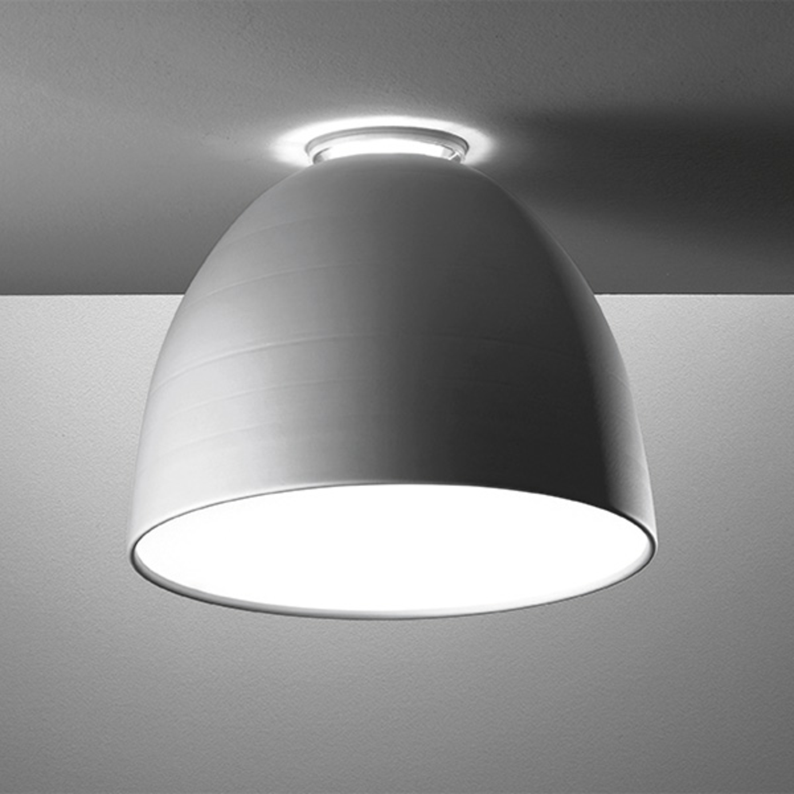 Artemide Nur Mini ceiling light, aluminium, for Living / Dining Room, aluminium, polycarbonate, E27, 150 W, energy efficiency: A++, H: 28 cm