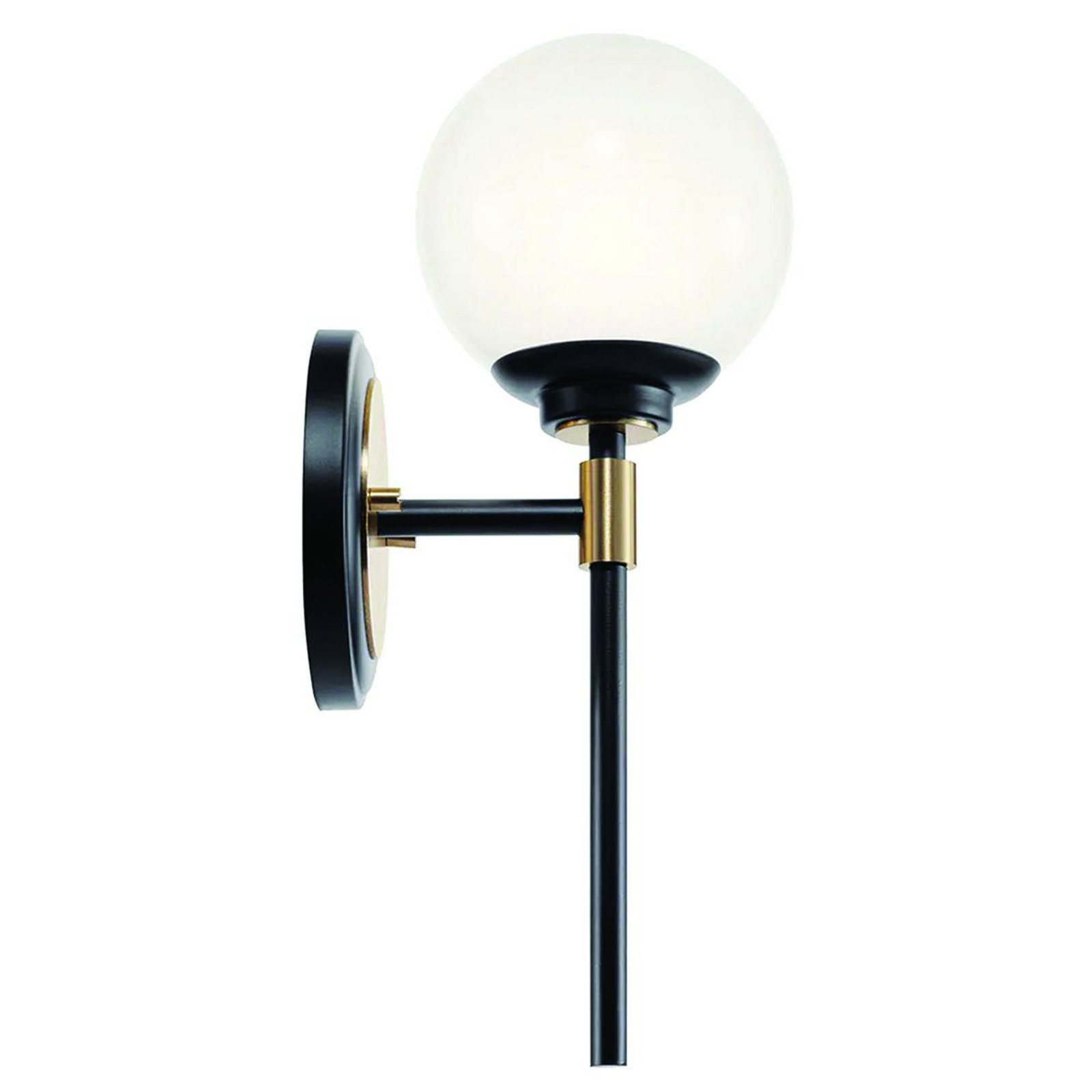 Seinavalgusti Benno 1 must-pronks, valge, teras, klaas IP44 G9