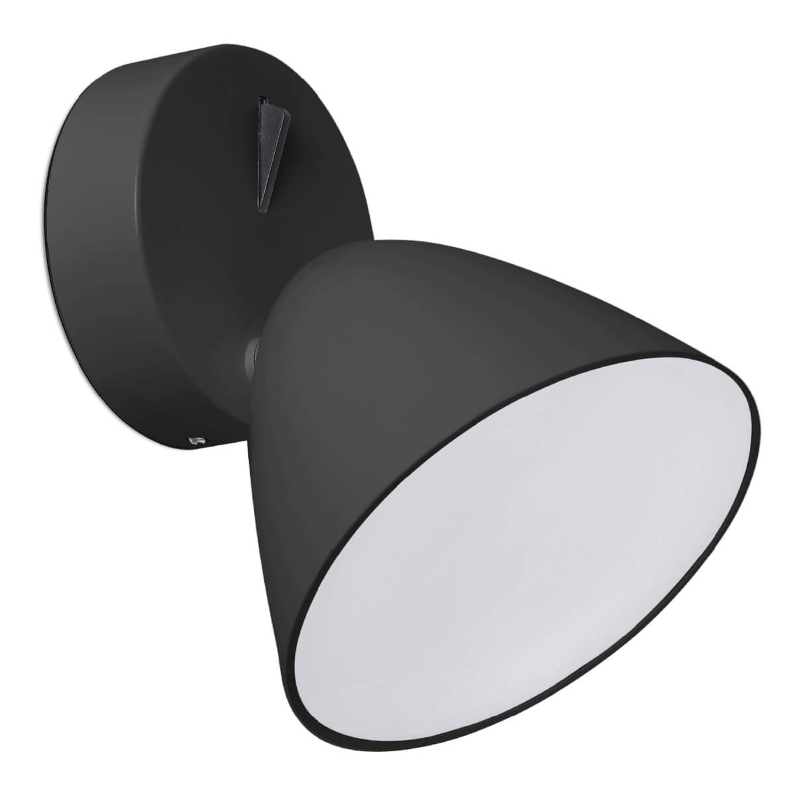 FARO BARCELONA Flash - black LED wall light, for Living / Dining Room, cast aluminium, polyethylene, 10 W, energy efficiency: A++, W: 12 cm, H: 13 cm