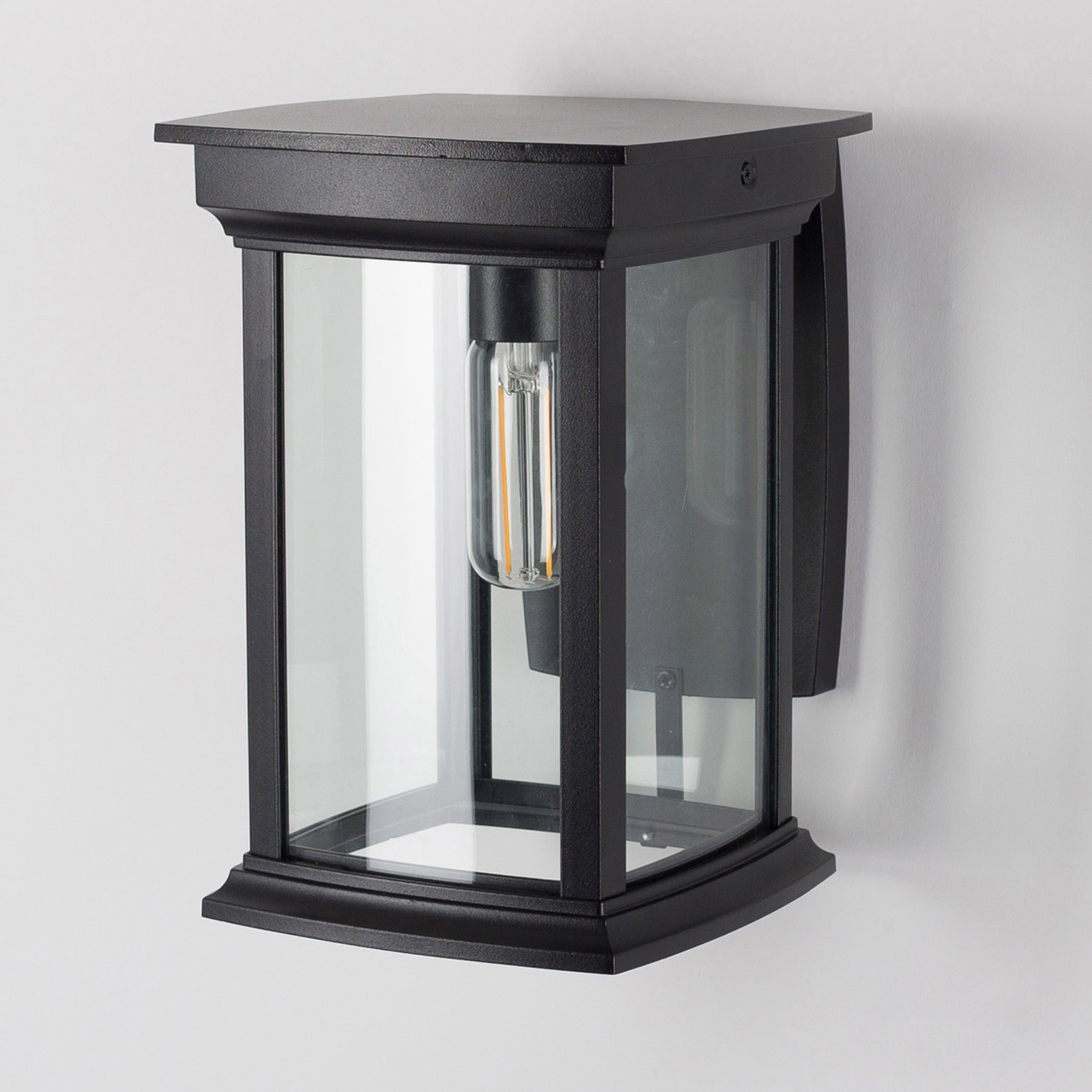 Carlton outdoor wall light with glass shade