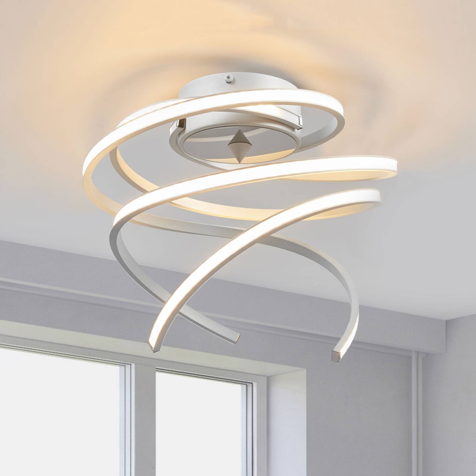 LED plafondlamp Lungo aluminium, hoogte 25 cm