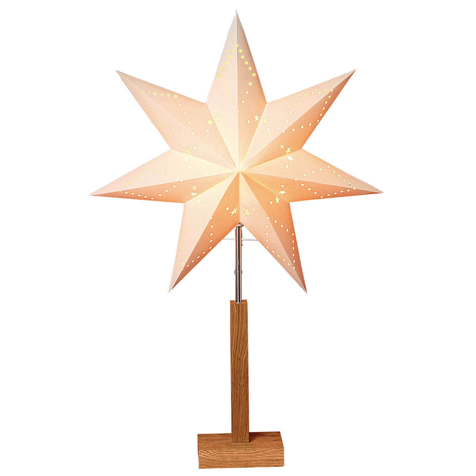 Lampe déco Karo à pied, étoile à motif 70 cm