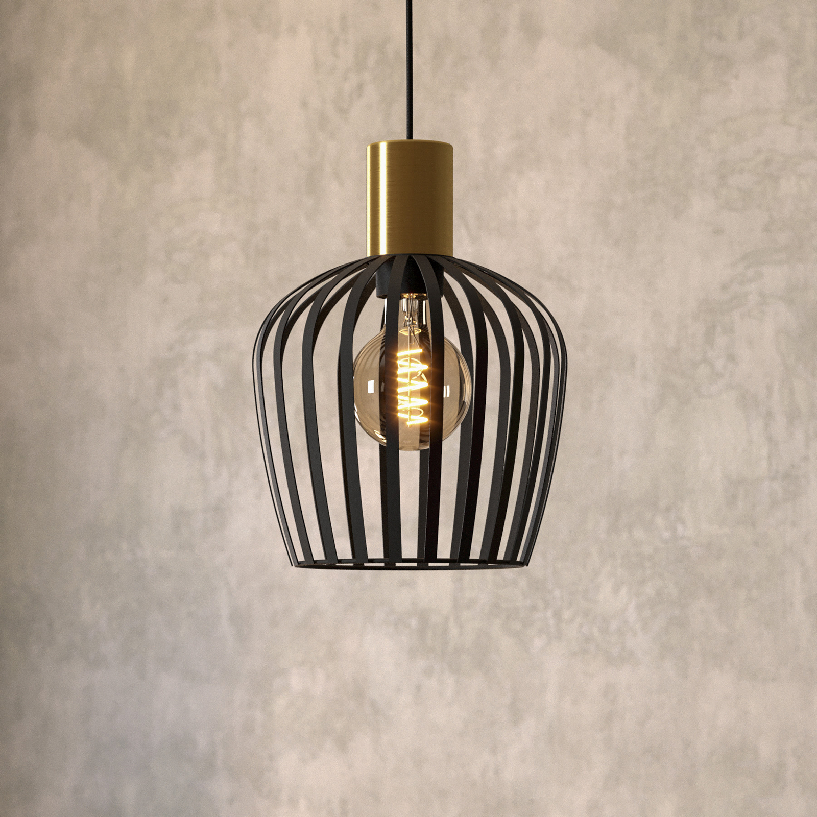 Lampă suspendată Empoli, negru/color bronz Lampă suspendată Empoli, negru/color bronz