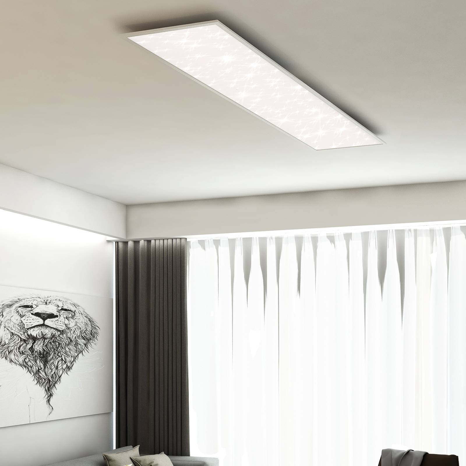 LED-panel Pallas hvit dimbar CCT 119,5×29,5 cm