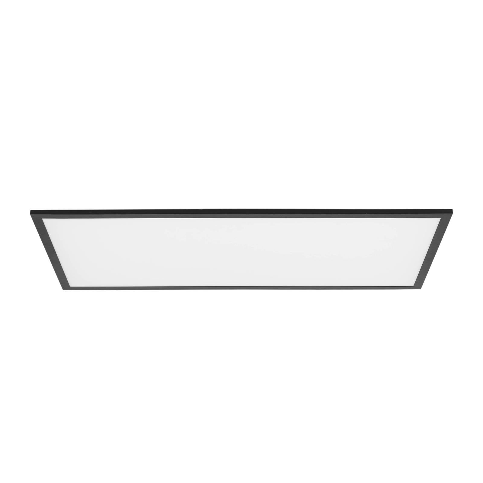Lindby LED-Panel Lamin, schwarz, 80 cm, CCT, dimmbar, Remote