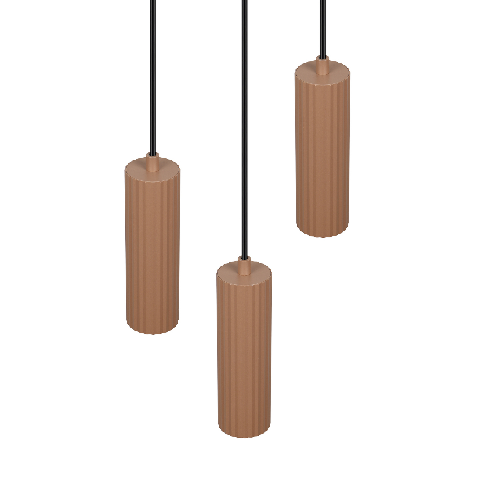 Suspension Soka, marron/gris, Ø 28 cm, métal, à 3 lampes. Suspension Soka, marron/gris, Ø 28 cm, métal, à 3 lampes.