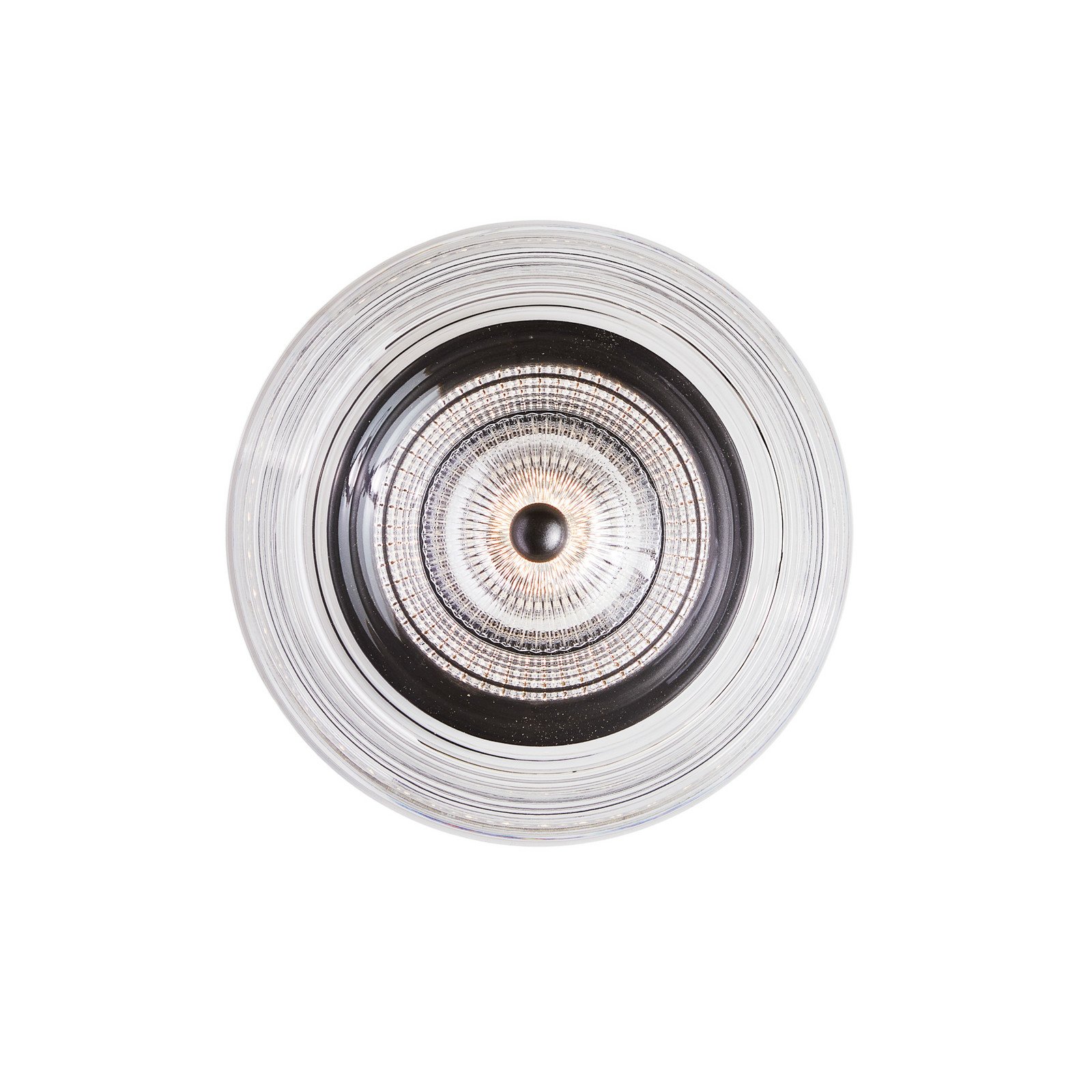 LOOM DESIGN Aplică de perete LED Glow negru / transparent Ø 16 cm acrilic - Camera de zi / sufragerie - modern - negru mat clar - Plastic