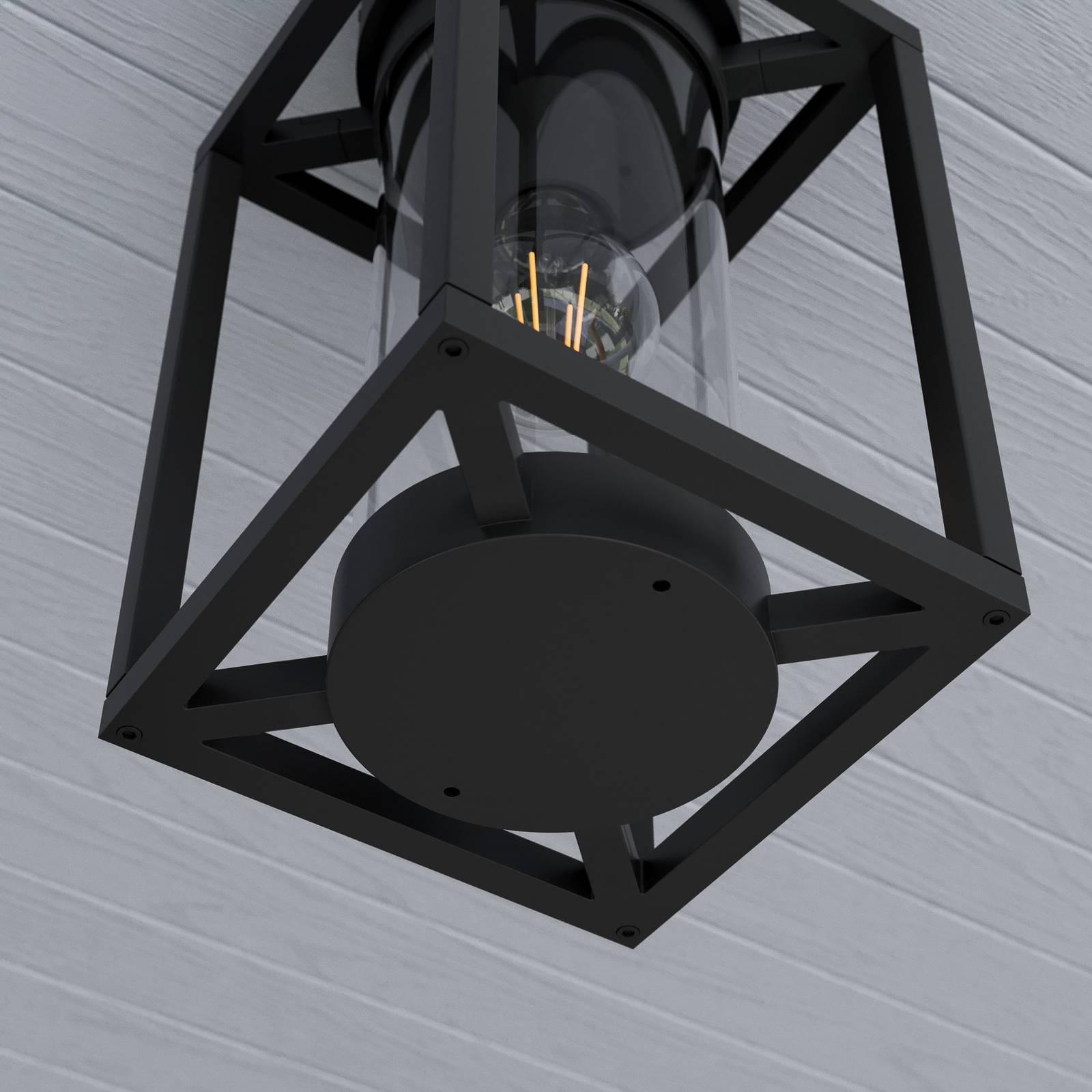 Zewnętrzna lampa sufitowa Lucande Ferda, 29 cm, antracyt, IP44