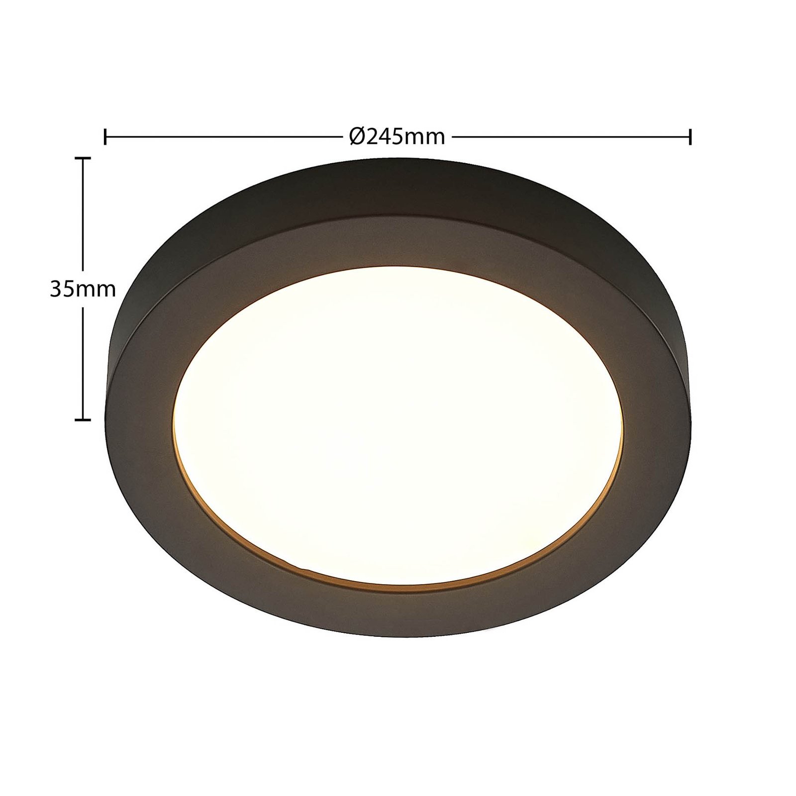 Prios Finto LED plafondlamp, IP44, CCT, 24,5 cm