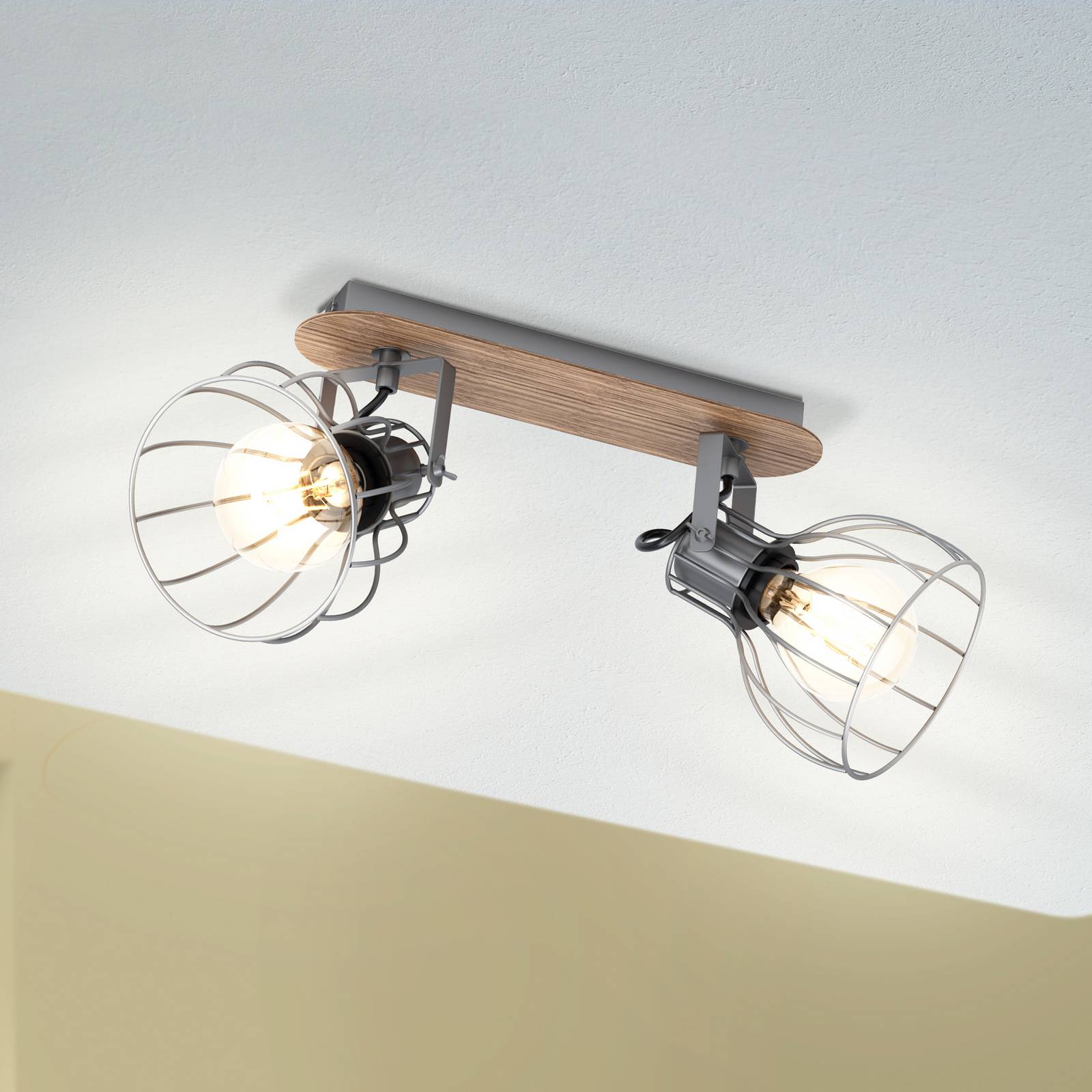 EGLO Stropní světlo Sambatello, 2 zdroje hnědá/stříbrná