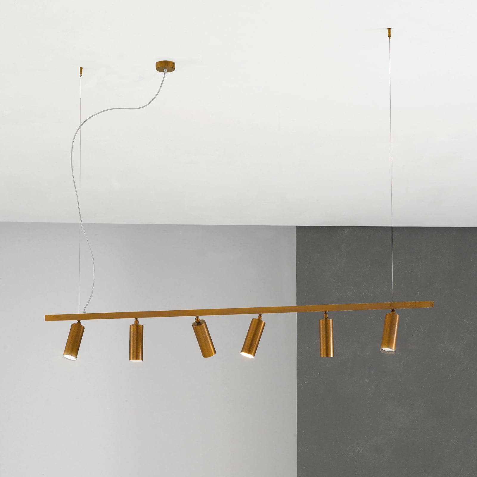 Pendant light 7532, burnished brass, 6-bulb, GU10 Pendant light 7532, burnished brass, 6-bulb, GU10