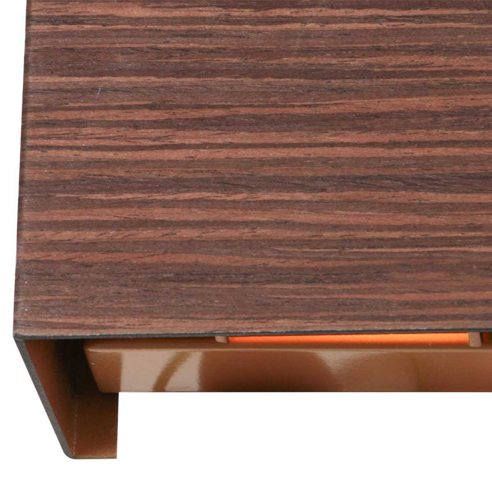LED wall light Muro 3365, wood look, angular, G9, 2,700 K