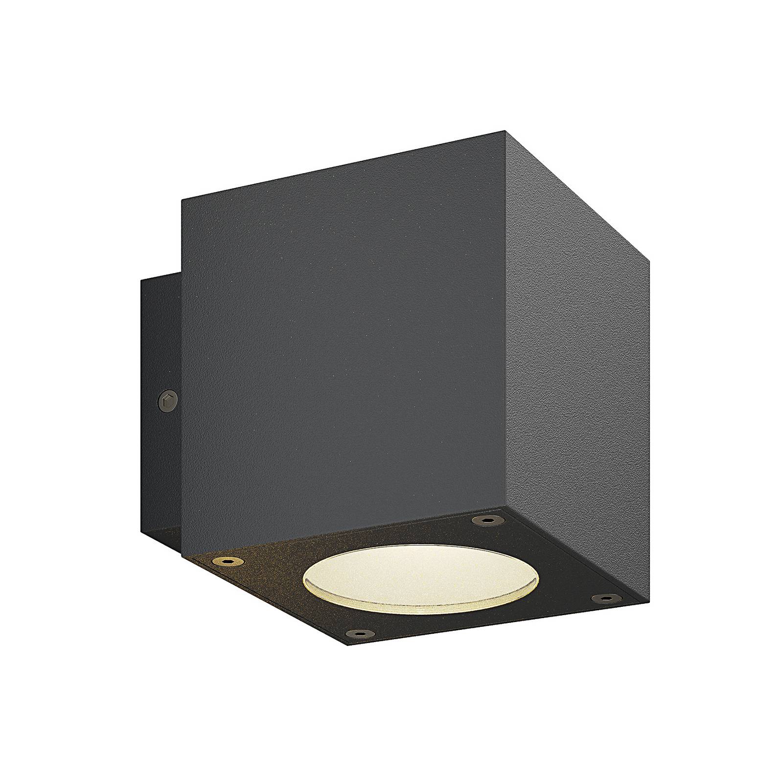 Lucande LED-Außenwandleuchte Jarno, anthrazit, Metall, 9 cm