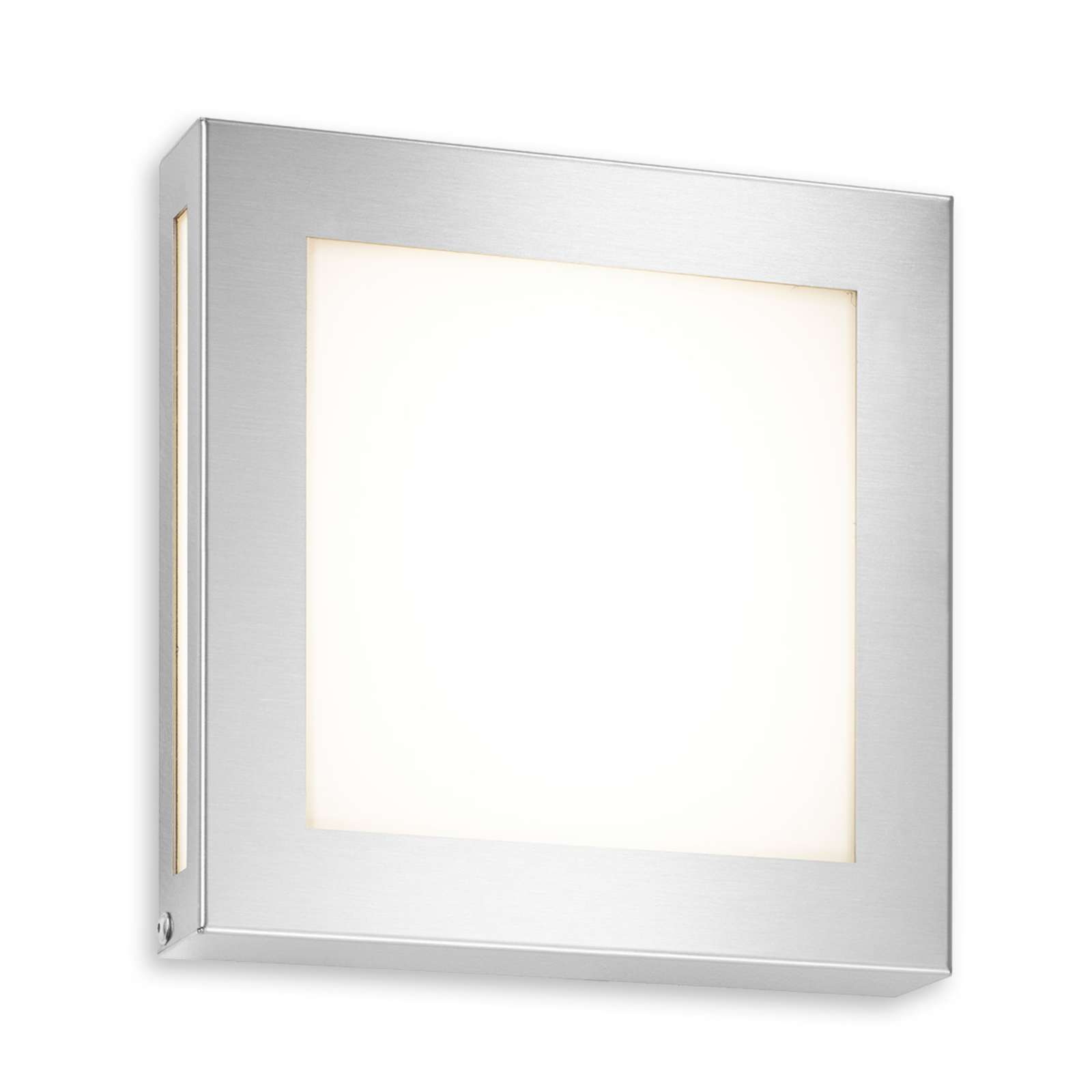CMD Udendørs væglampe Legendo Mini, rustfrit stål, LED - væglampe udendørs - moderne udendørslampe mat rustfrit stål, hvid opal - rustfrit stål, opalglas