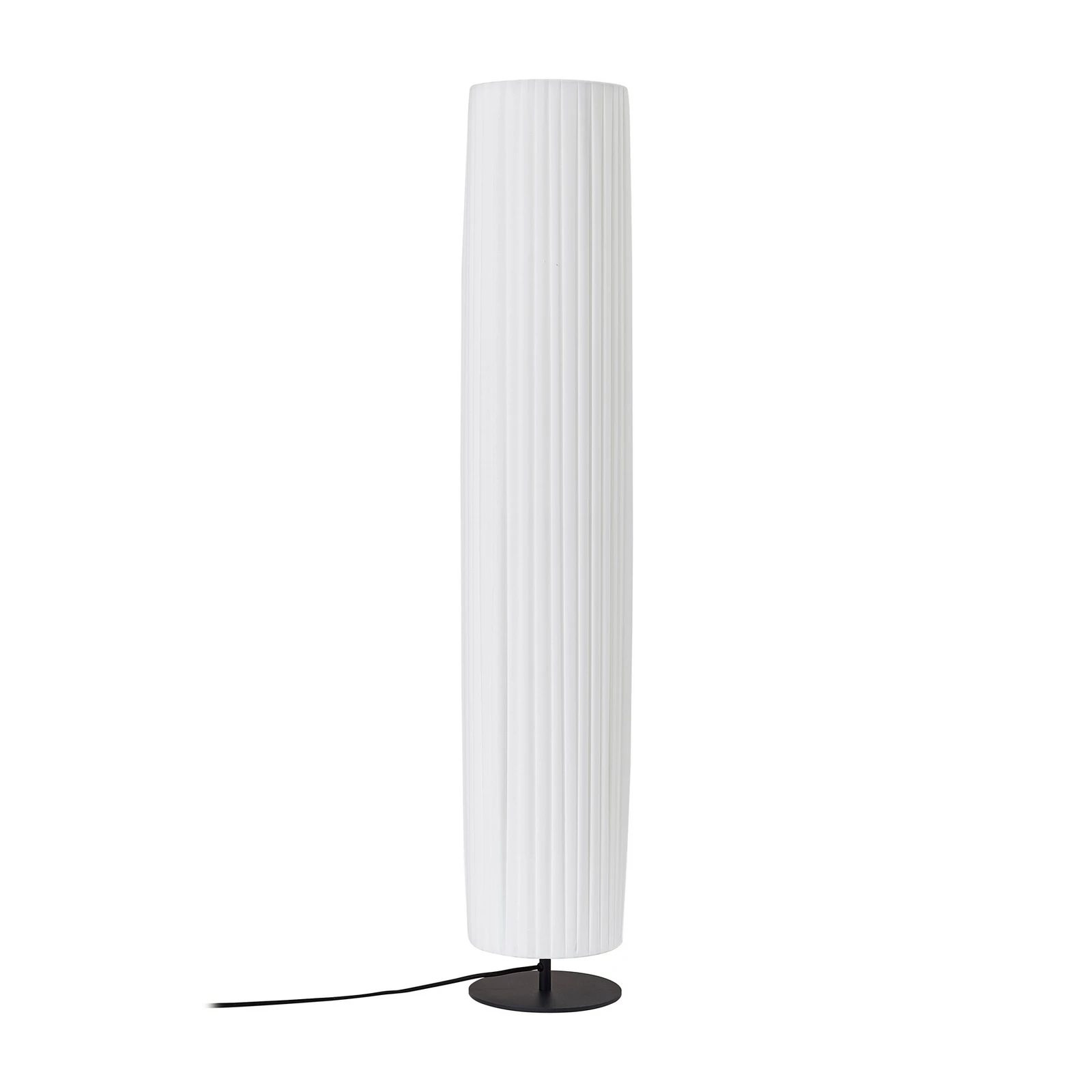 Lámpara de pie Lindby Virelle, blanca, textil, altura 117 cm, E27