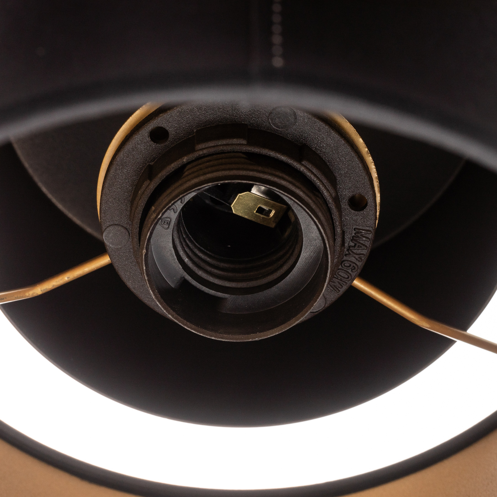 Candeeiro de teto Soho cilíndrico de 5 luzes preto/dourado