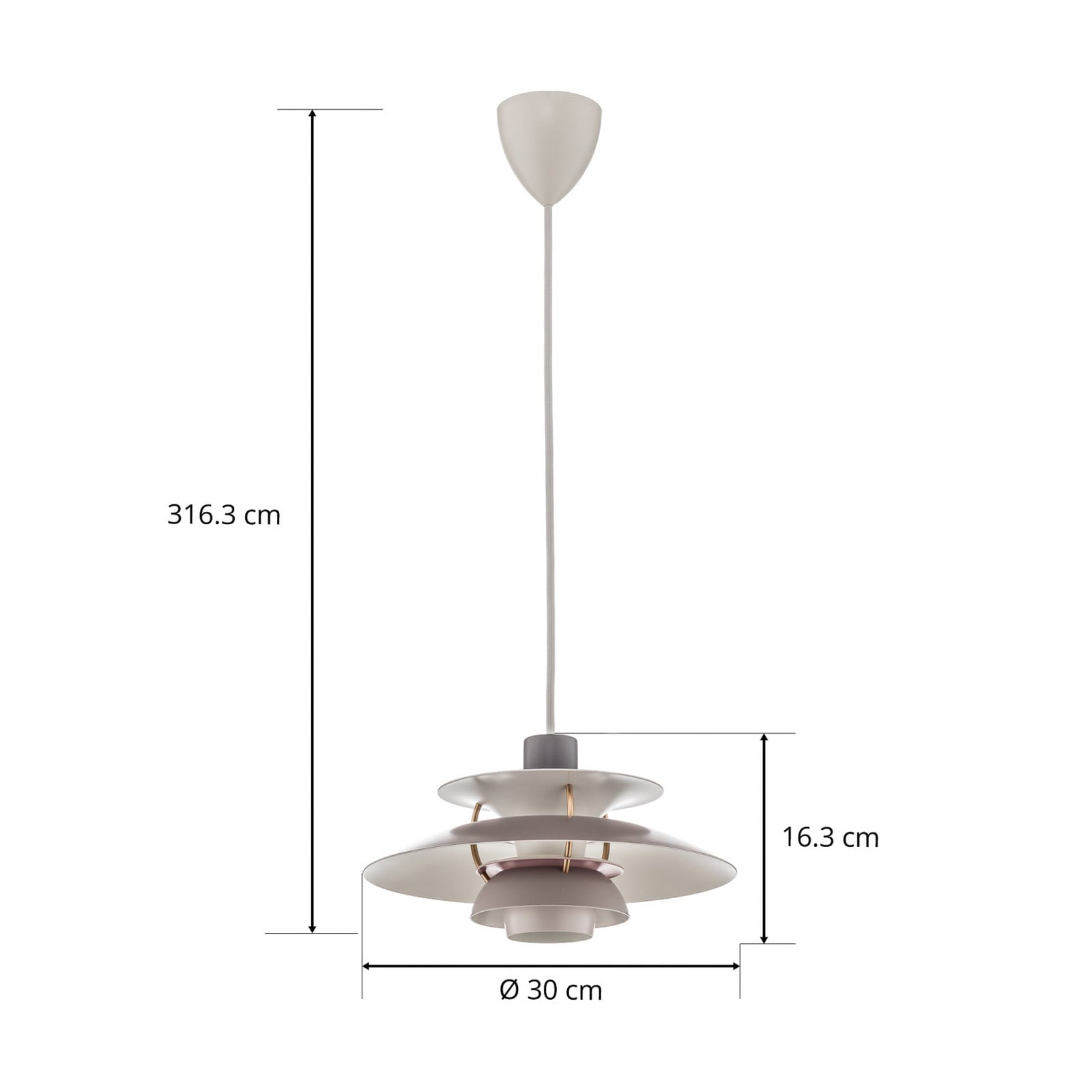 Louis Poulsen PH 5 Mini - lampă suspendată gri - Camera de zi / sufragerie - design - Metal