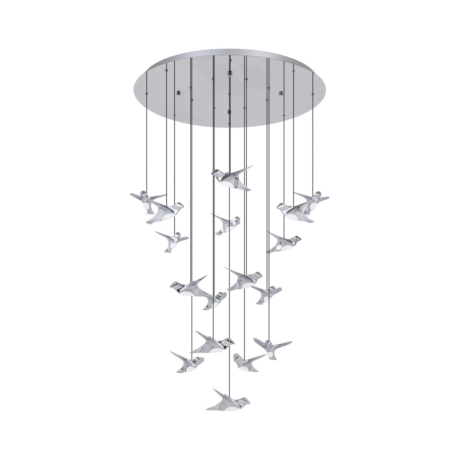 EGLO Stars Of Light LED pendant lamp Paratebueno chrome round 17-fl.