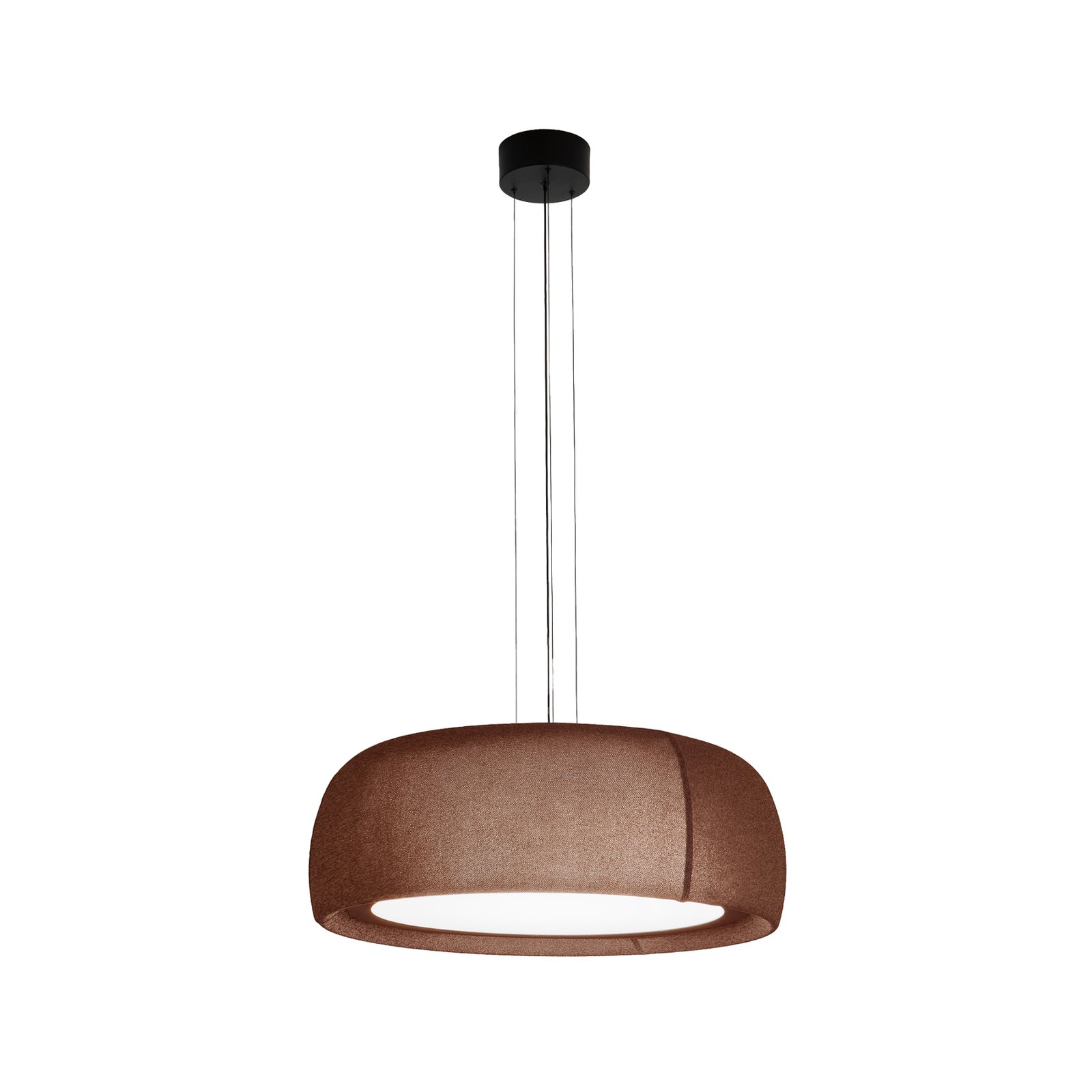 LEDS-C4 LED pendant light Gong, brown, dimmable, textile, steel