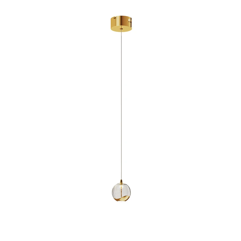 Lucande – Hayley 1 Pendelleuchte Ø9 Clear/Gold