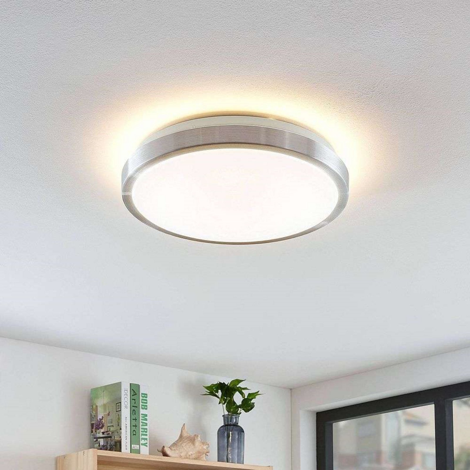 Emelie Round LED Plafonnier Ø35 Alu - Lindby