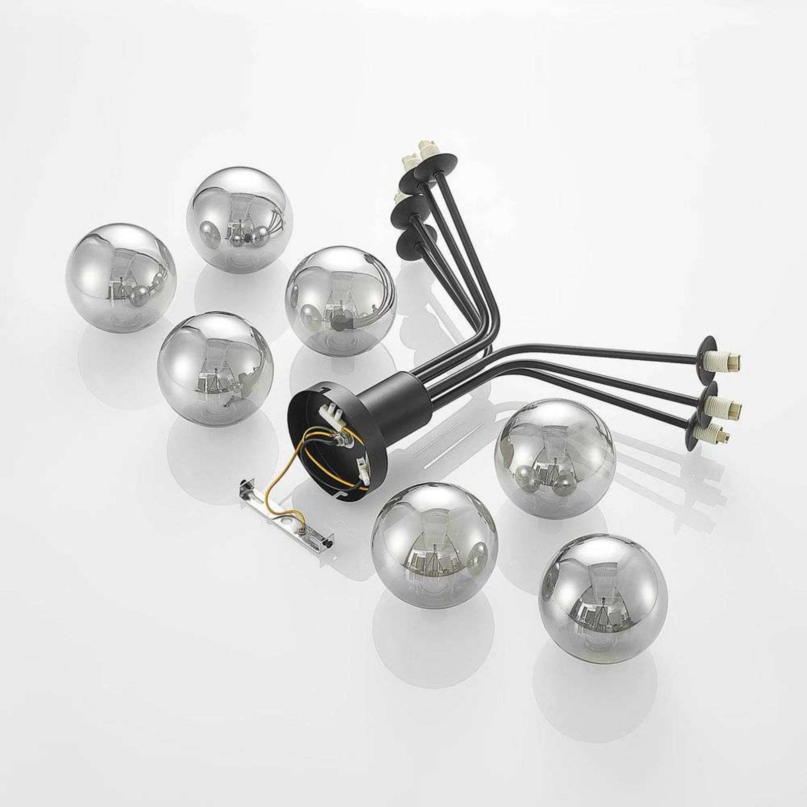 Wynina 7 Ceiling Lamp Black/Smoke - Lucande