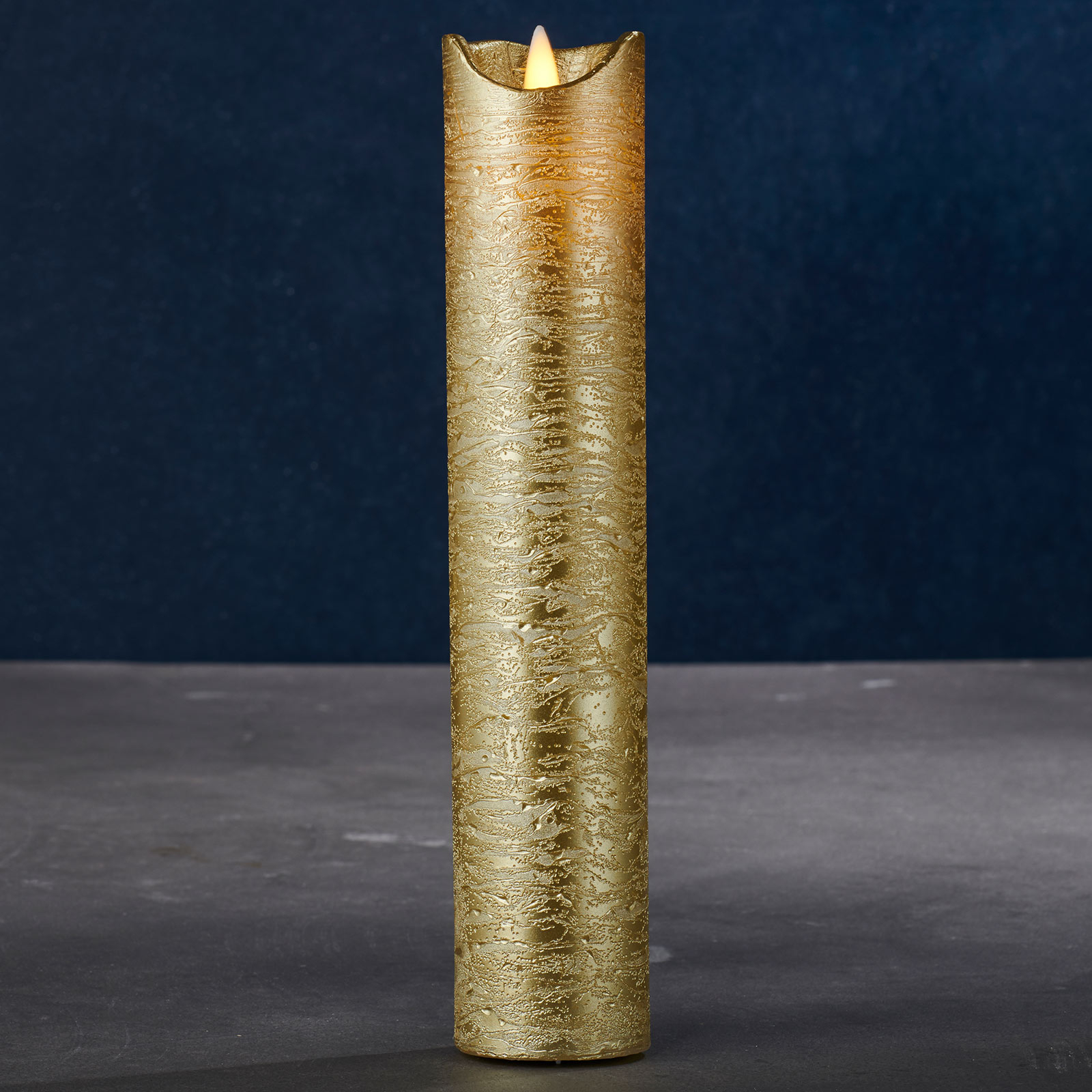 Sara Exclusive LED candle, gold Ø 5cm height 25 cm