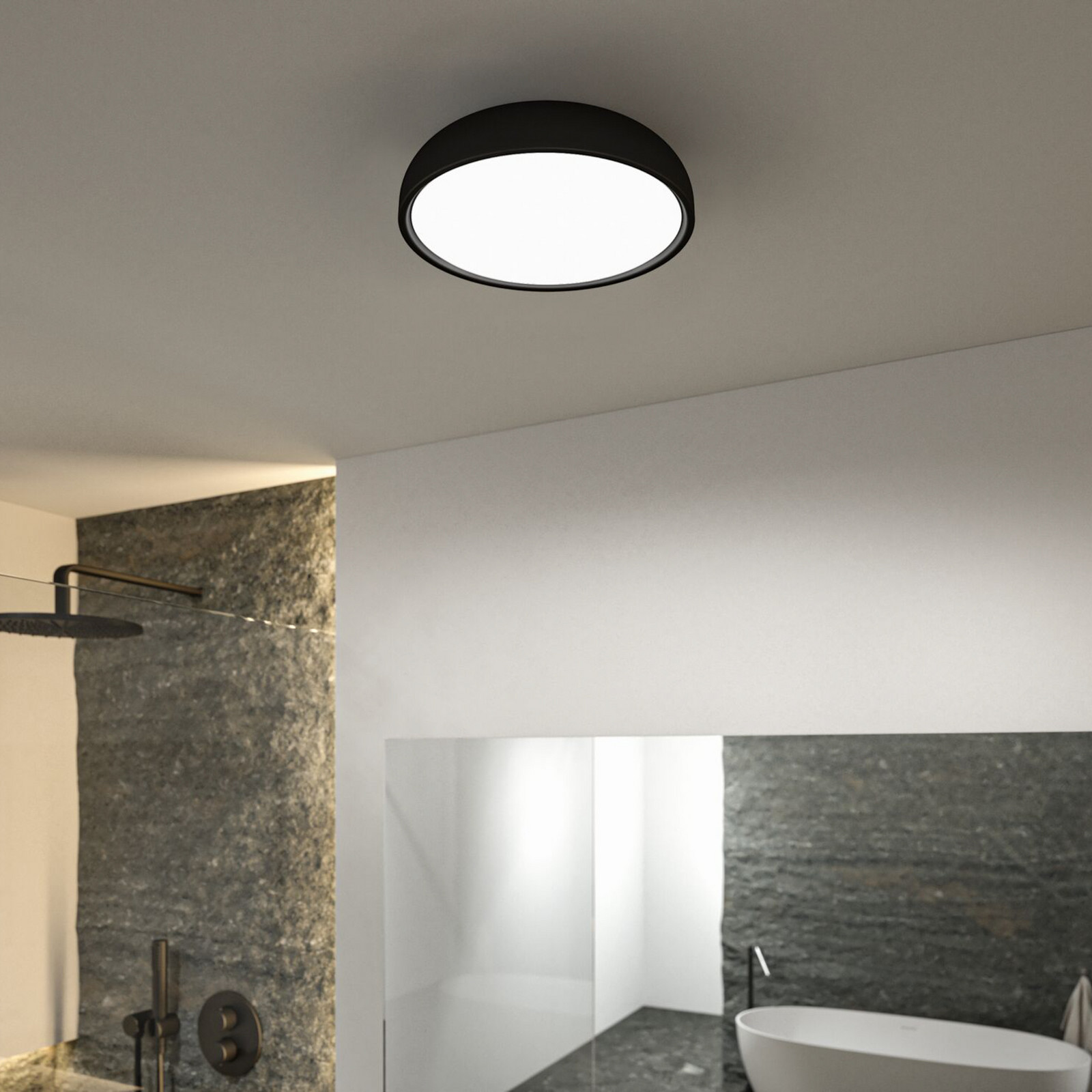 Paulmann Oka plafonieră LED IP44 CCT negru - Baie - modern - Plastic