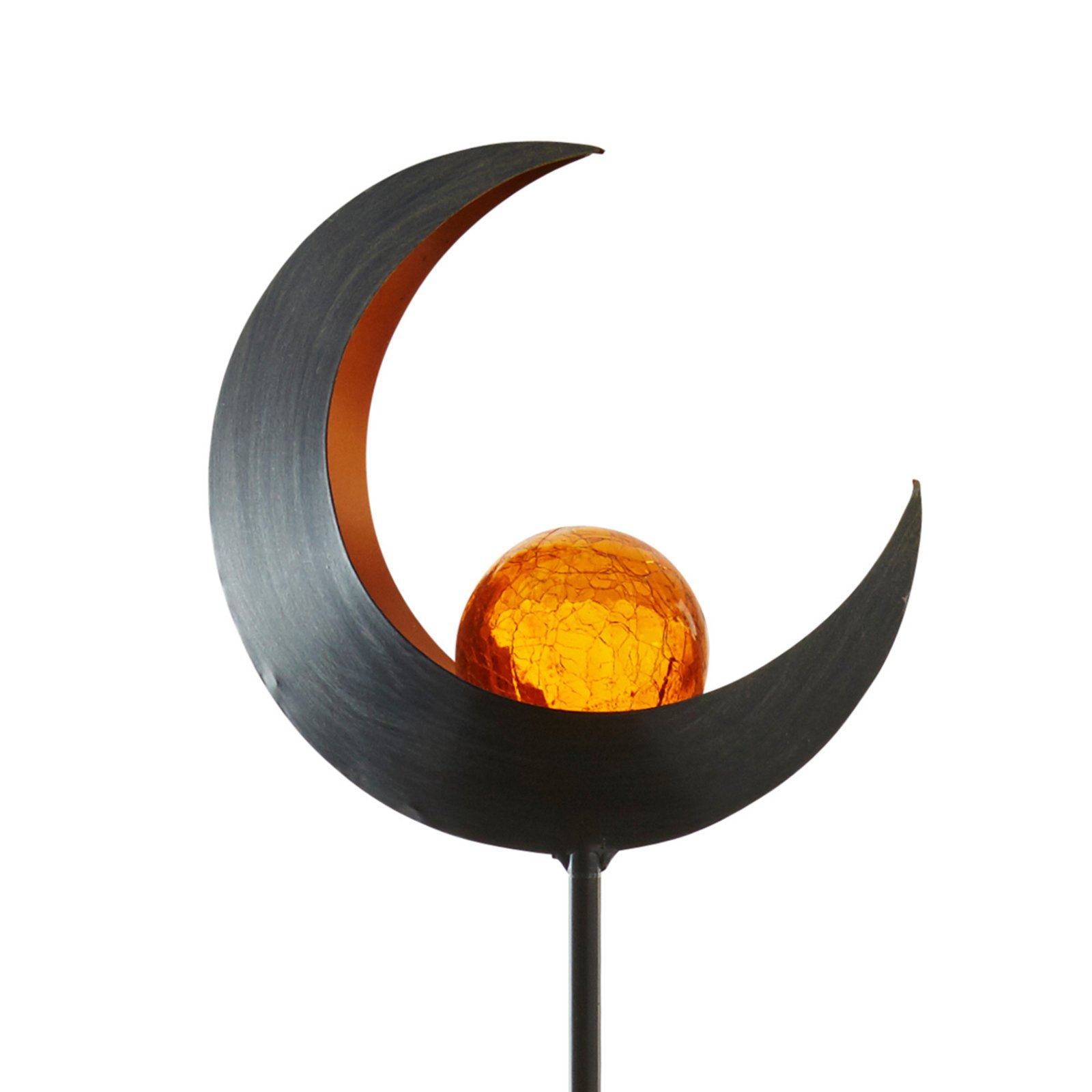 Best Season Melilla - decorative solar light in crescent shape, metal, glass, 0.06 W, W: 16 cm, H: 85 cm