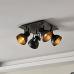 Barnstaple προβολέας οροφής, μαύρος, τεσσάρων εστιών