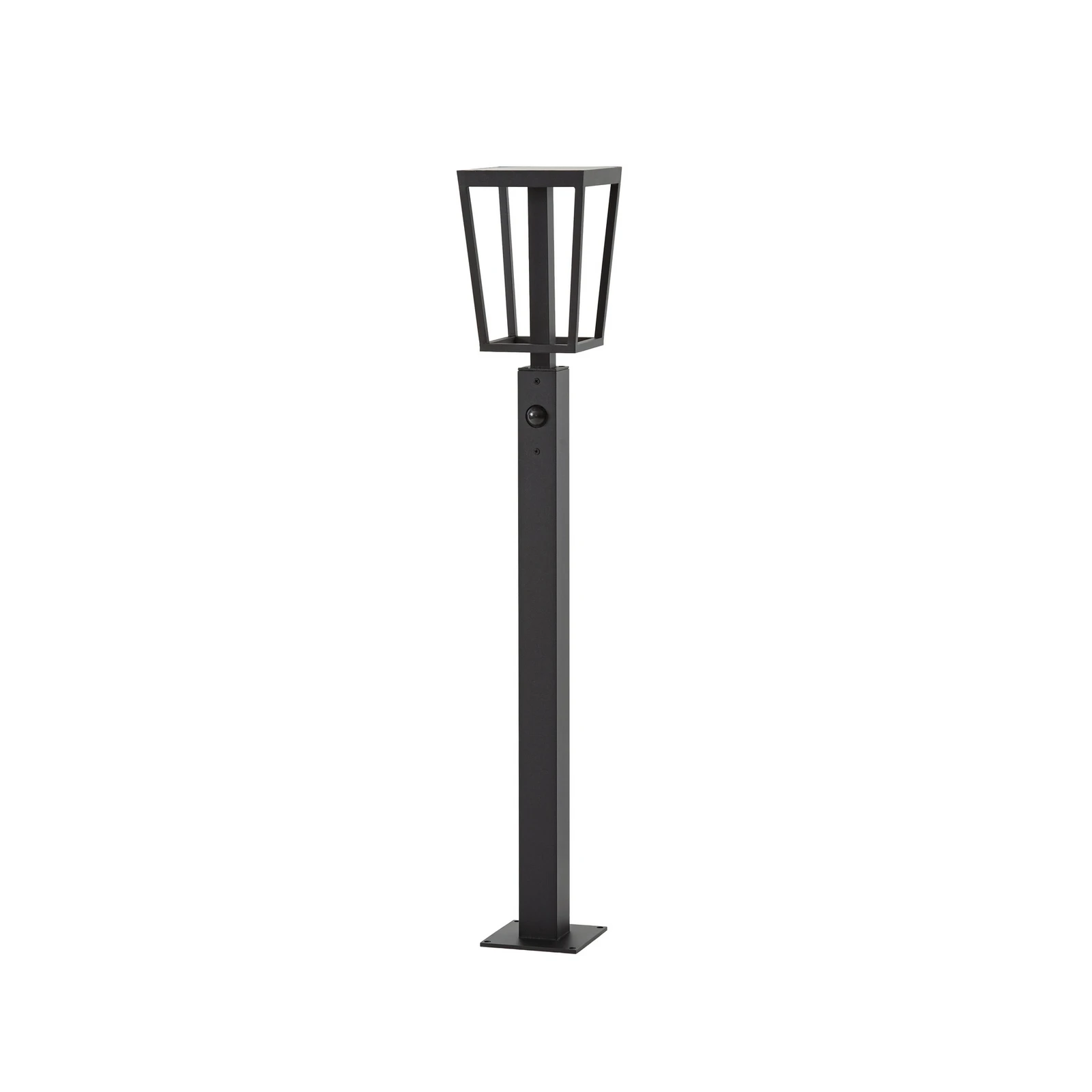 Lucande LED-pylväsvalaisin Lynx, 95,5 cm, musta, IP65, liiketunnistin