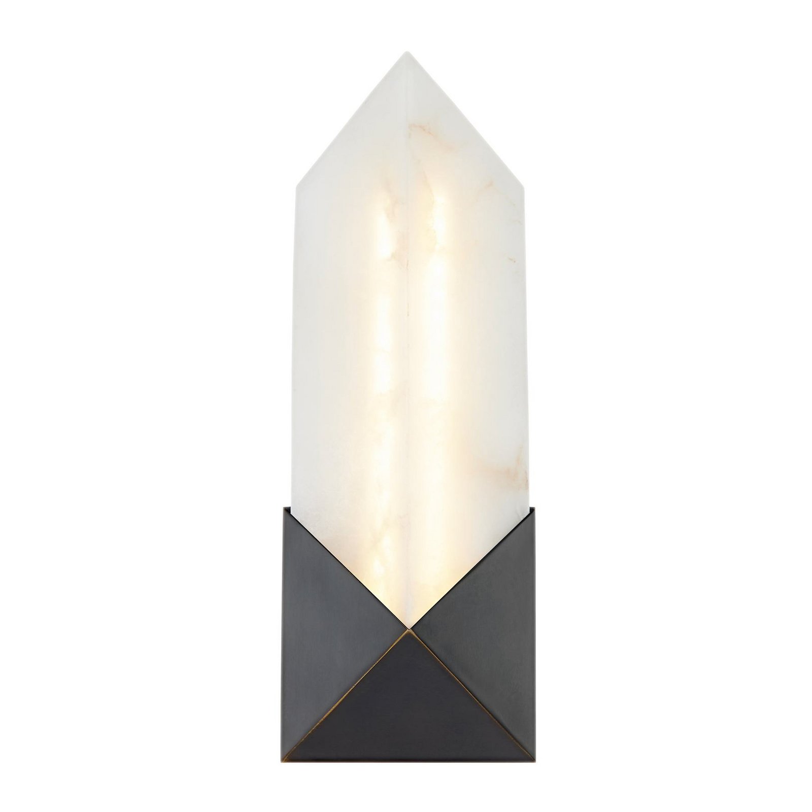 LED-vegglampe CAESAR, bronse, høyde 31 cm, metall/alabaster