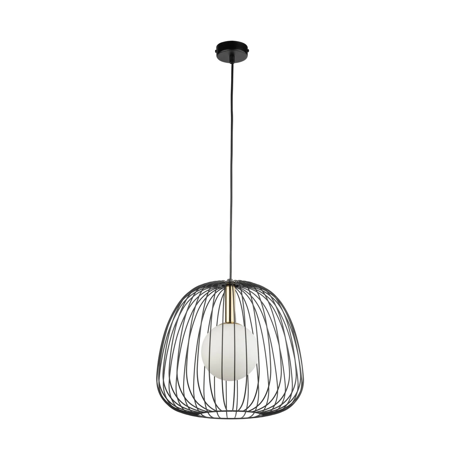 Suspension Bell M, Ø 33 cm, à 1 lampe, noir/doré/blanc