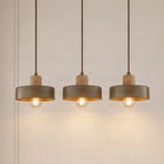 Hängeleuchte Torin, beige, Länge 80 cm, 3-flg., Metall/Holz