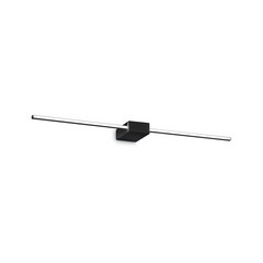 Ideal Lux LED-seinävalaisin Theo musta, leveys 75 cm alumiini