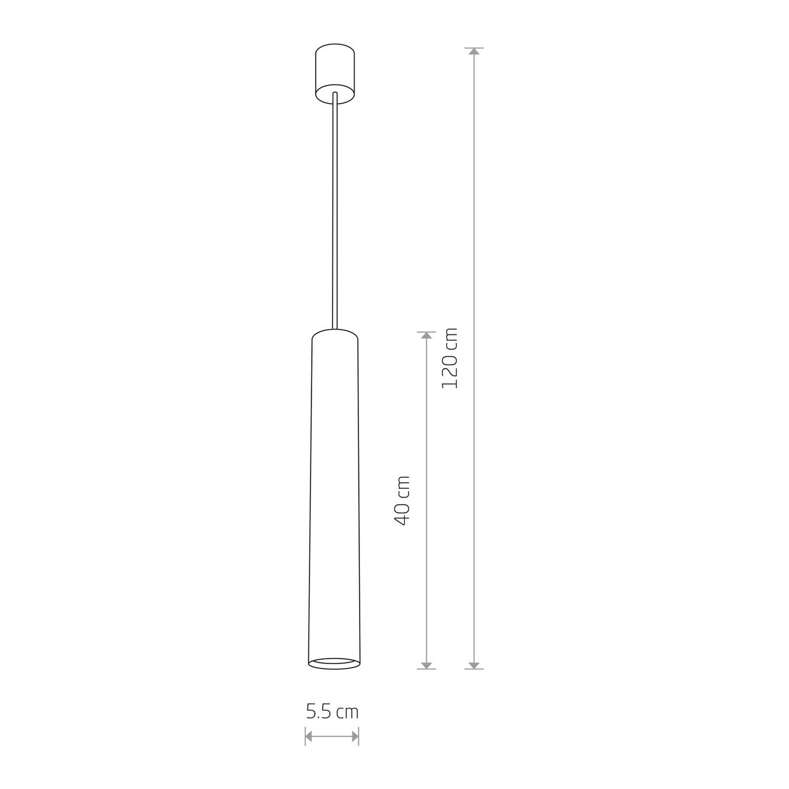 Euluna Lampă suspendată Eye 1 bec grafit înălțime abajur 40 cm - Camera de zi / sufragerie - Metal