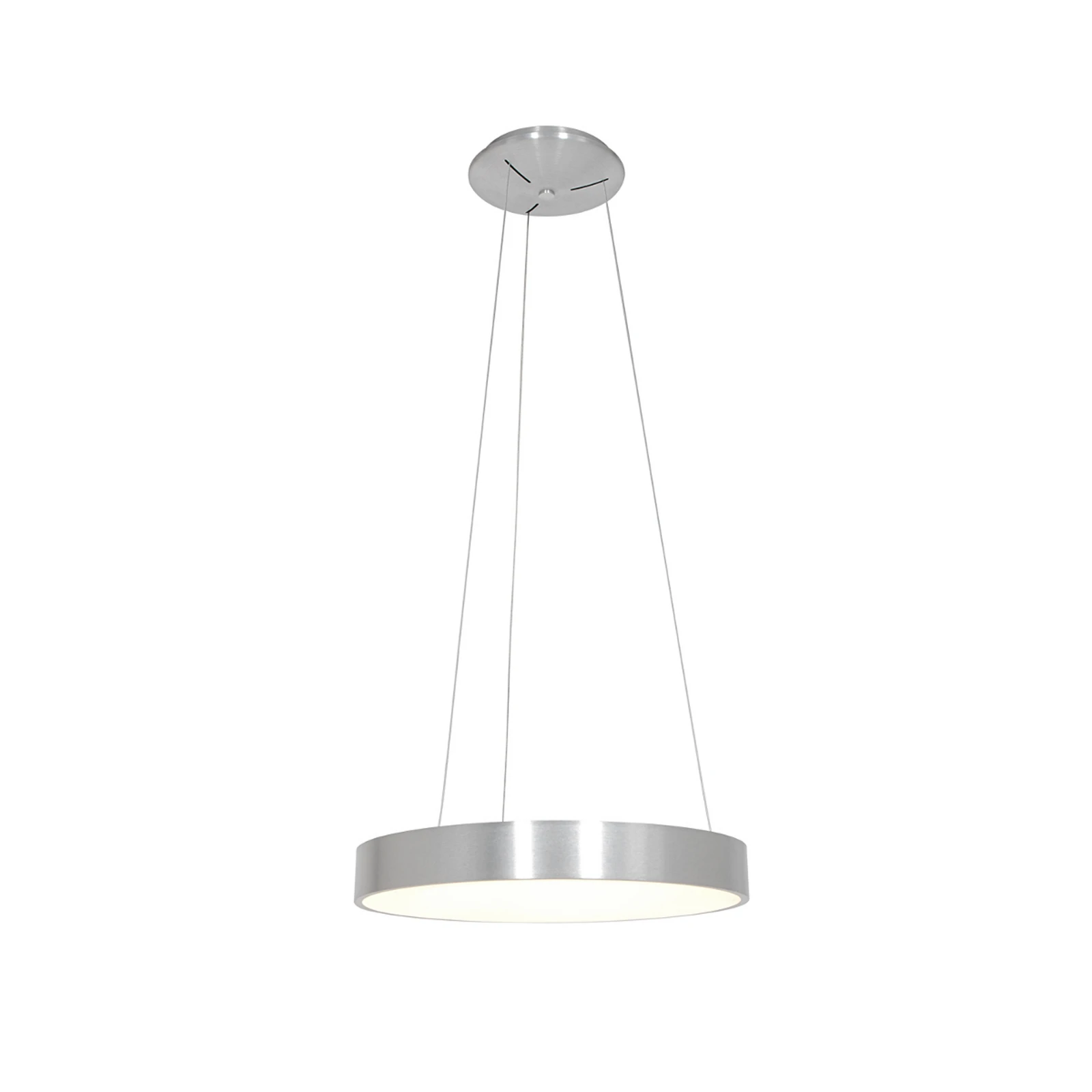 Ringlede hanglamp, Ø 48 cm, zilver