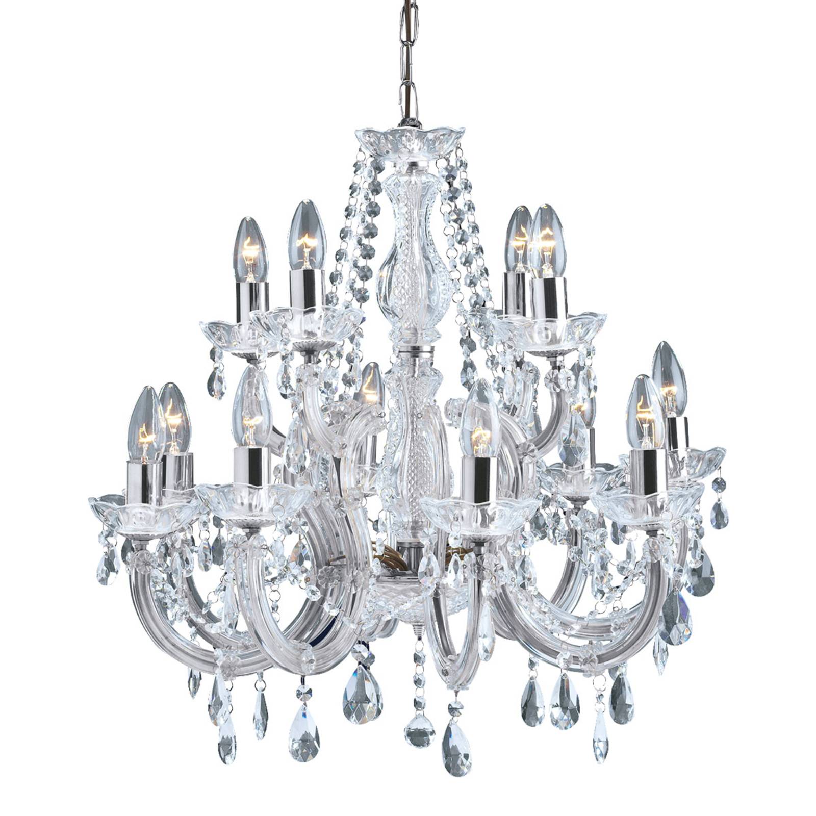 Marie Therese - Kristallleuchter 12 Light Chrome Finish E14 - Searchlight